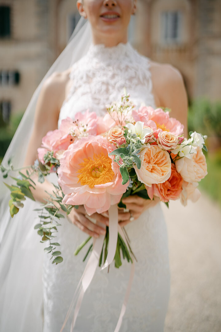 Bride with wedding bouquet