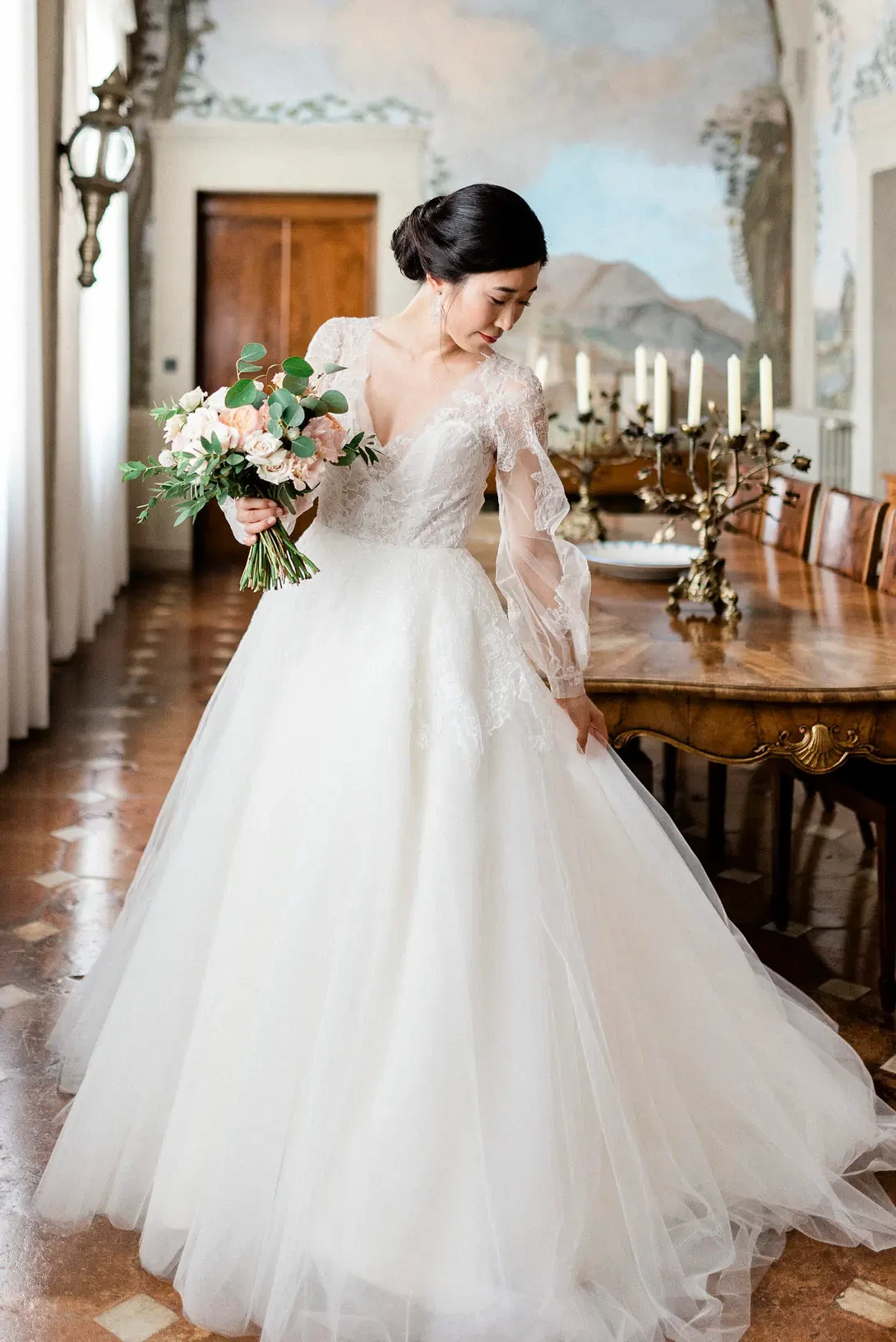 Bride getting ready for the ceremony