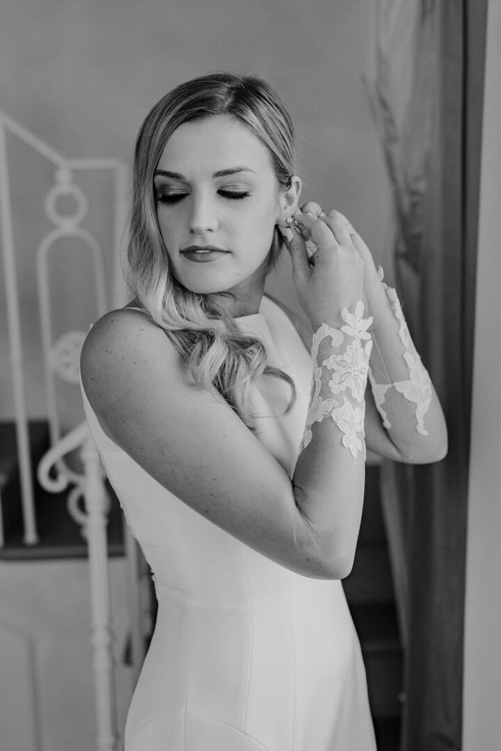 Bride getting ready for the ceremony