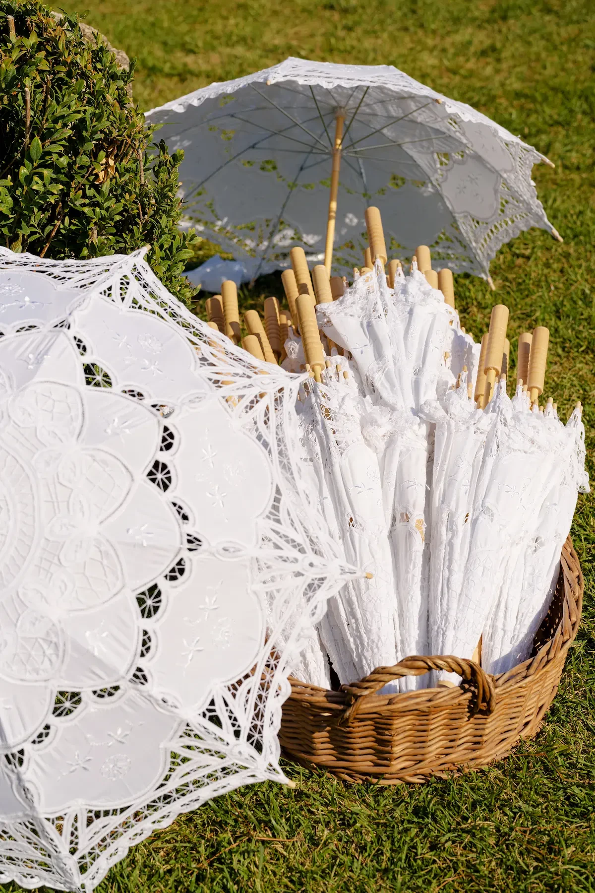 Sun umbrellas for wedding ceremony in Ravello