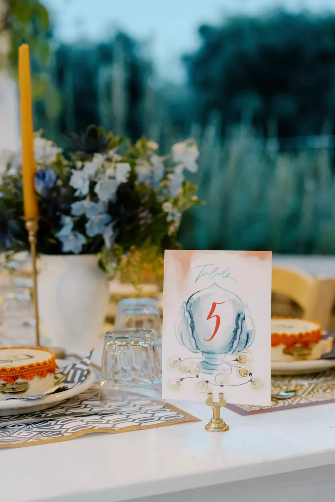 Watercolor table sign