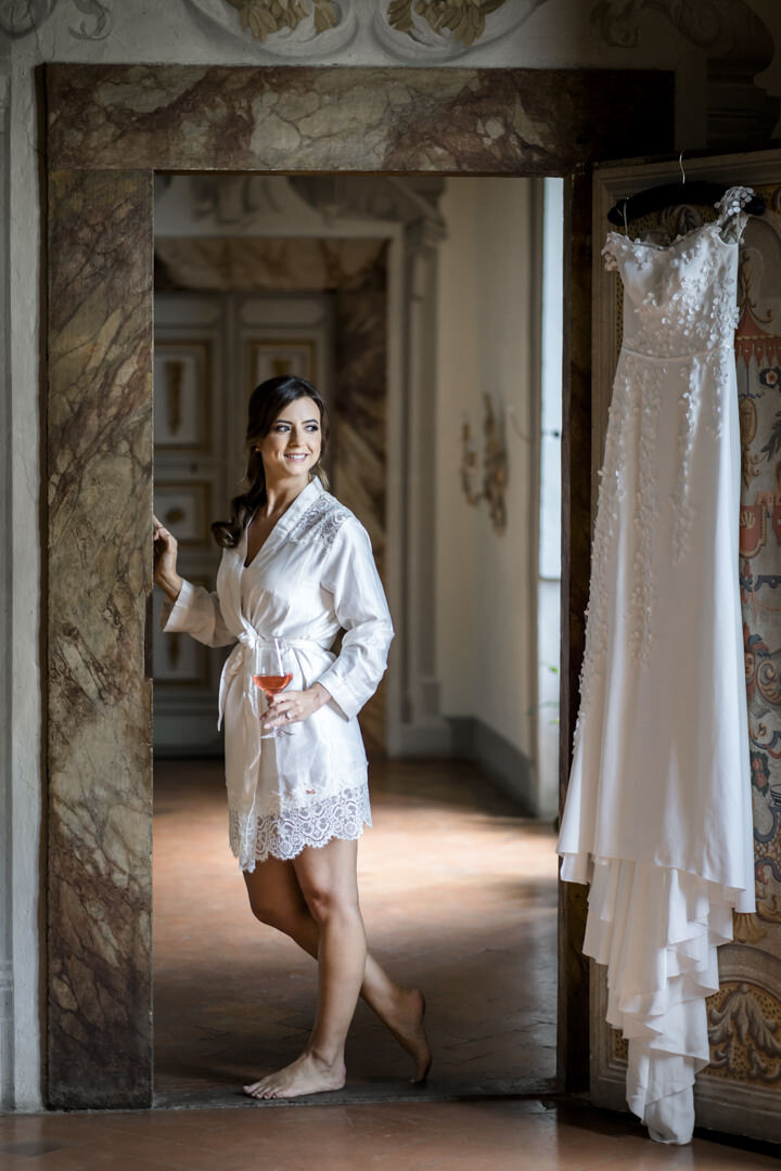 Bride getting ready for the ceremony
