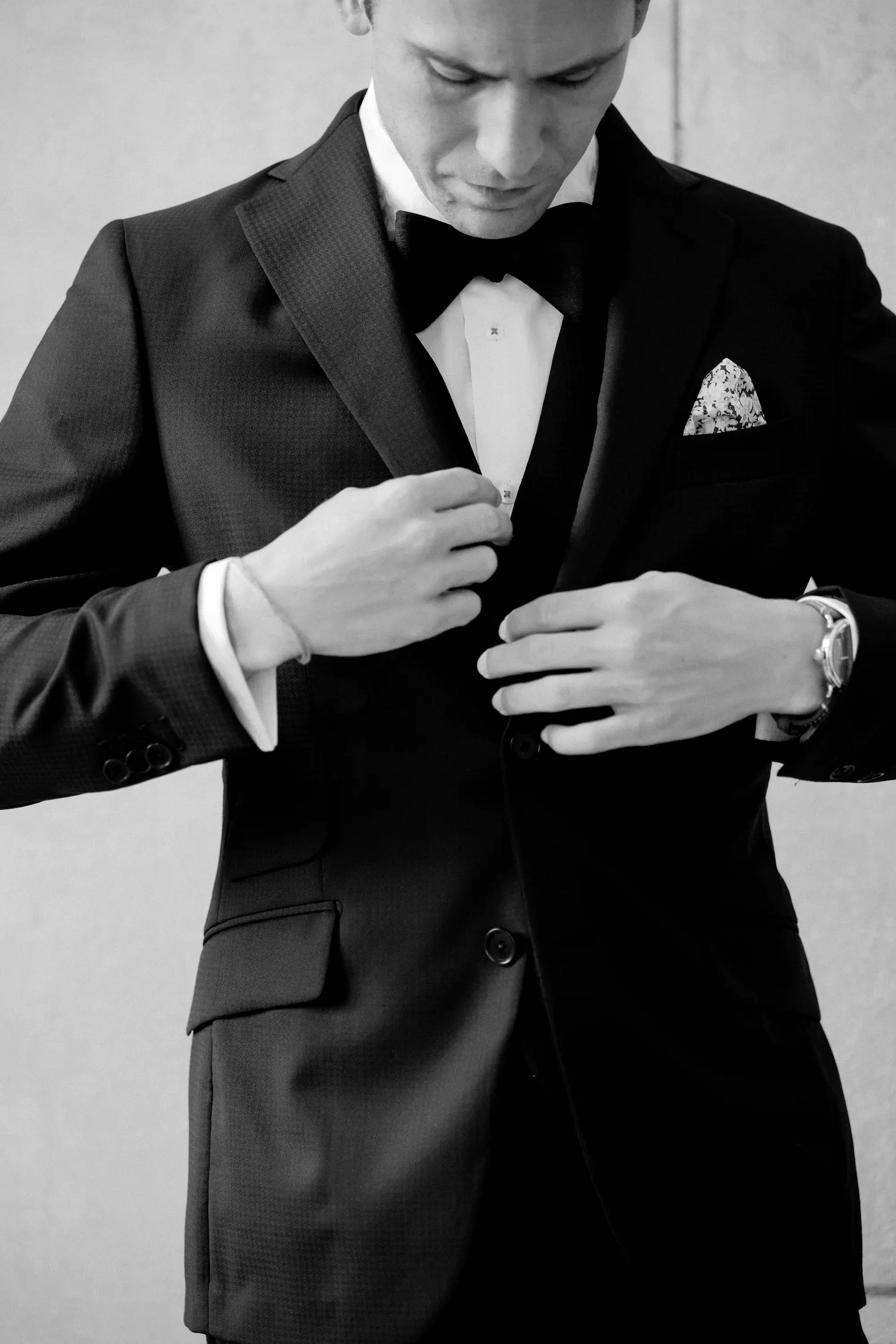 Villa Balbiano Lake Como Groom Getting Ready Portrait