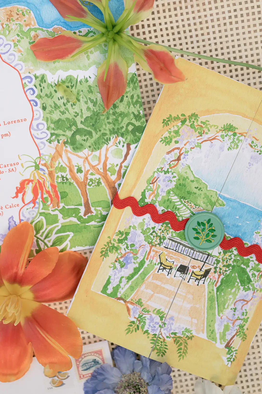 Watercolor wedding stationery