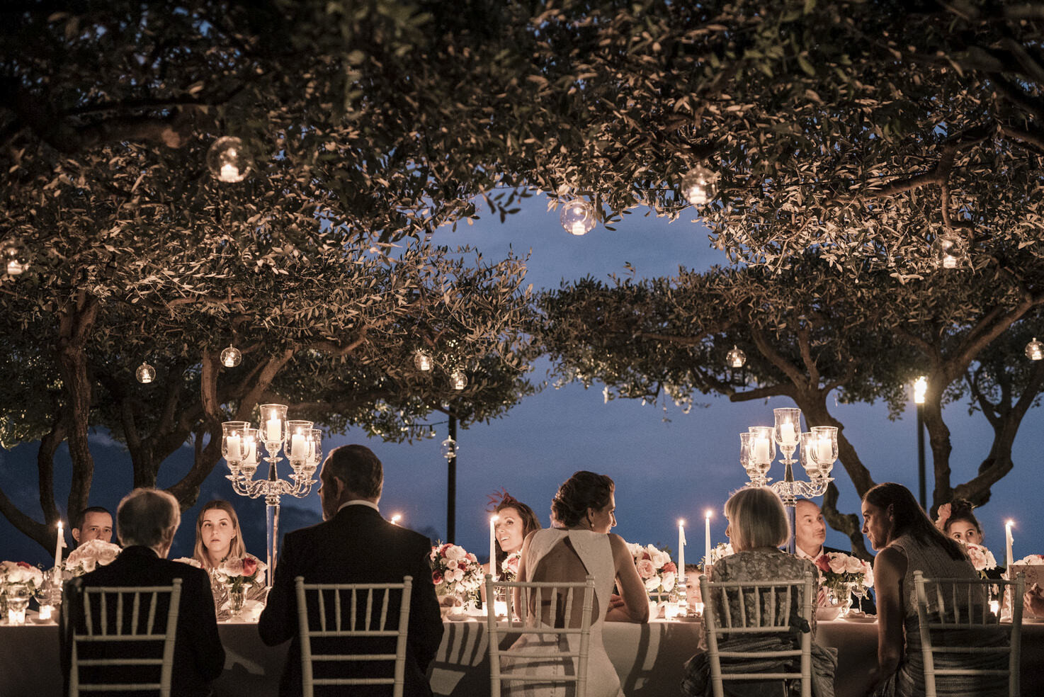 Garden wedding reception in Ravello