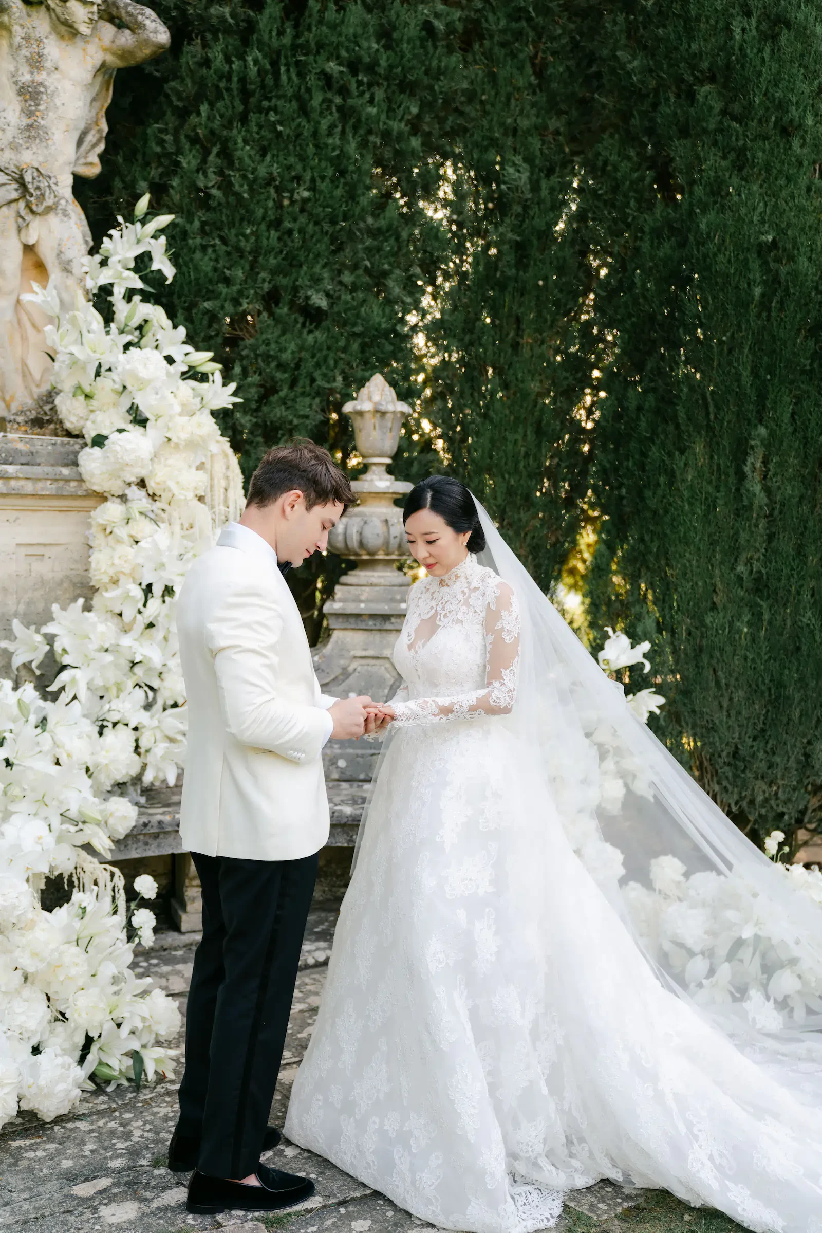 La Foce Tuscany Wedding Ceremony Ring Exchange
