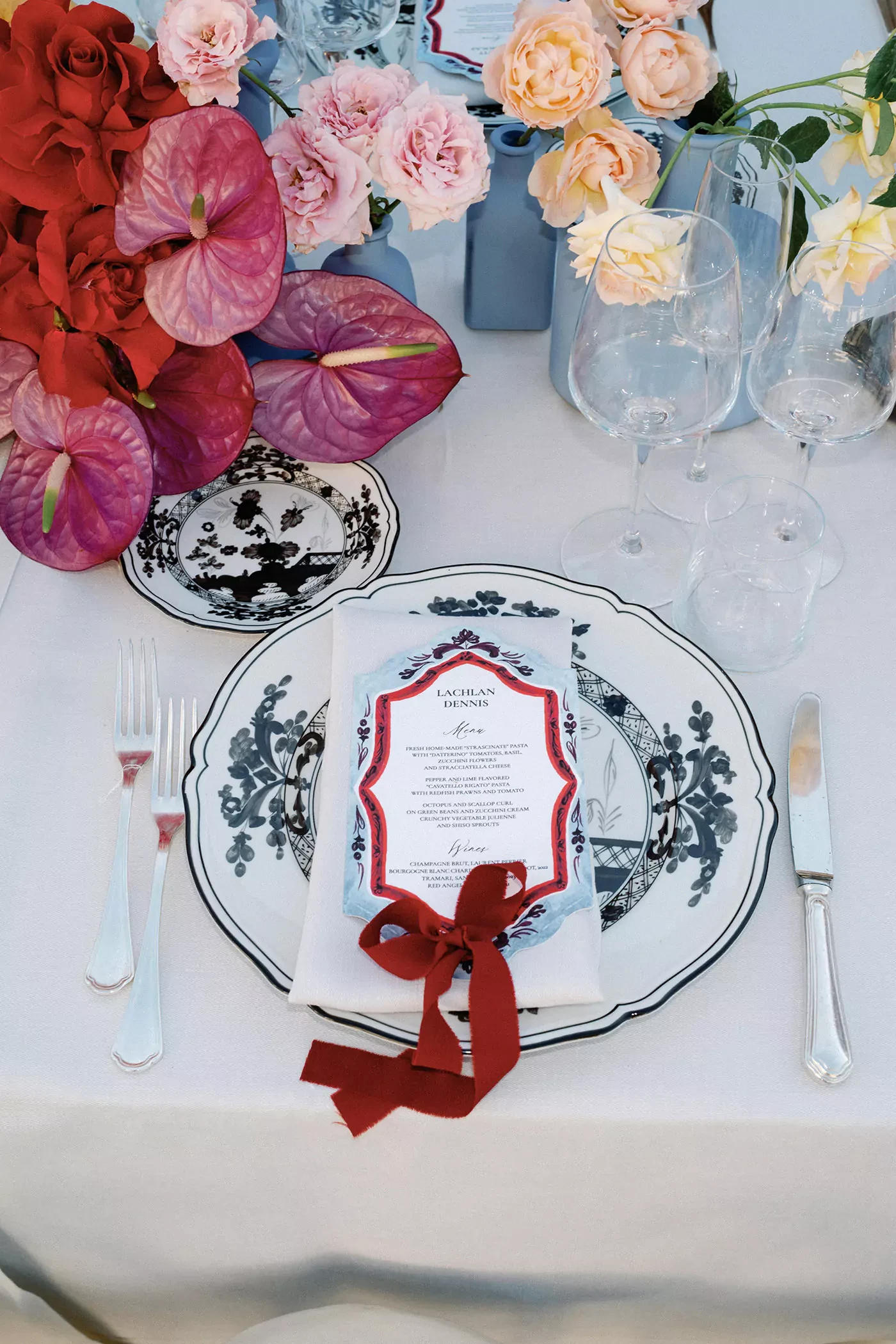 Wedding menu at Masseria San Giovanni