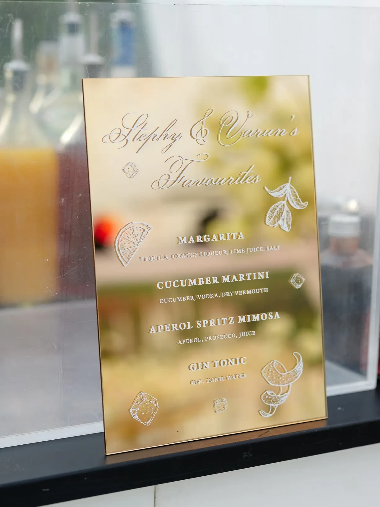 Wedding Cocktail list