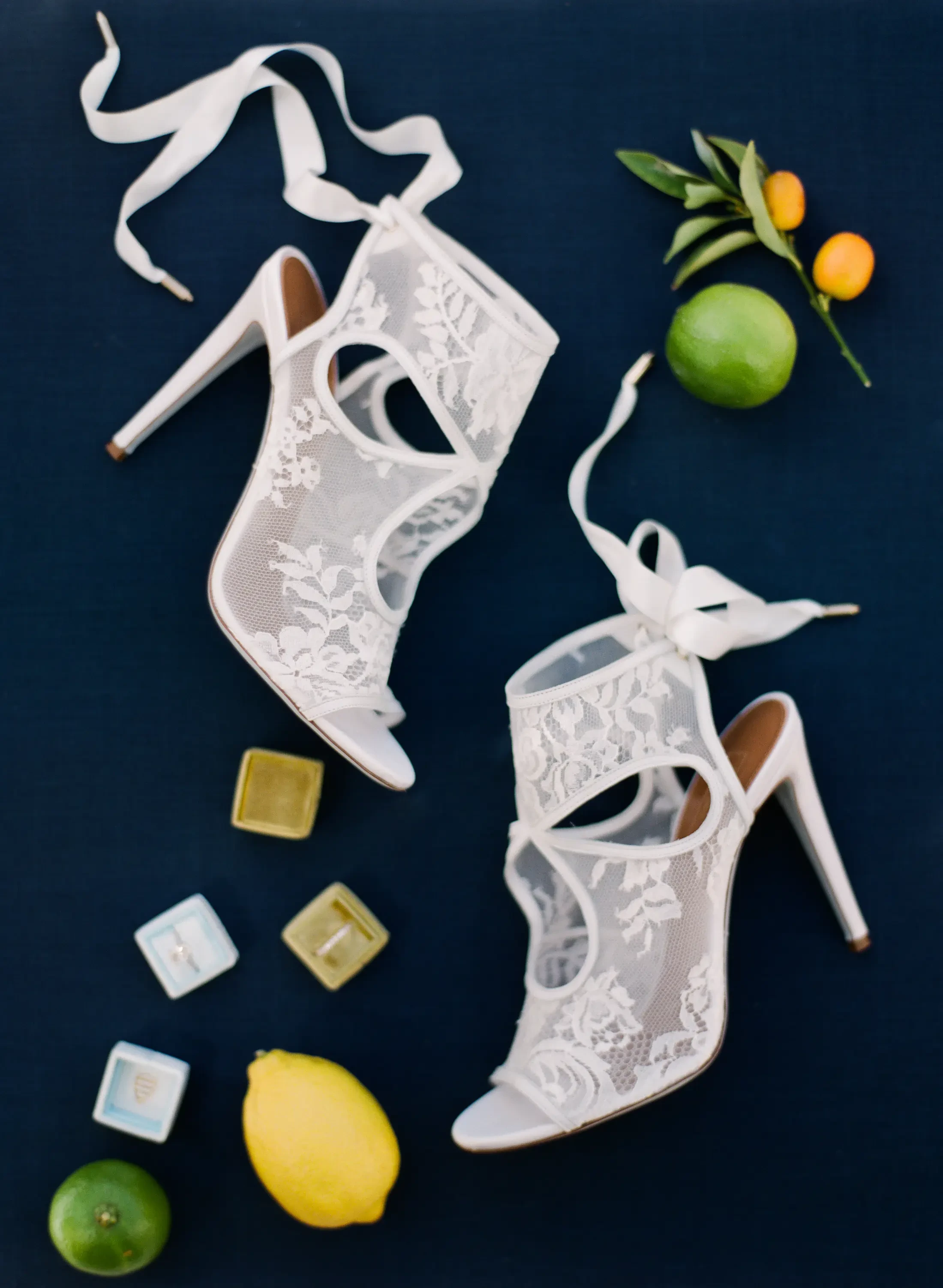 Bridal shoes in white lace