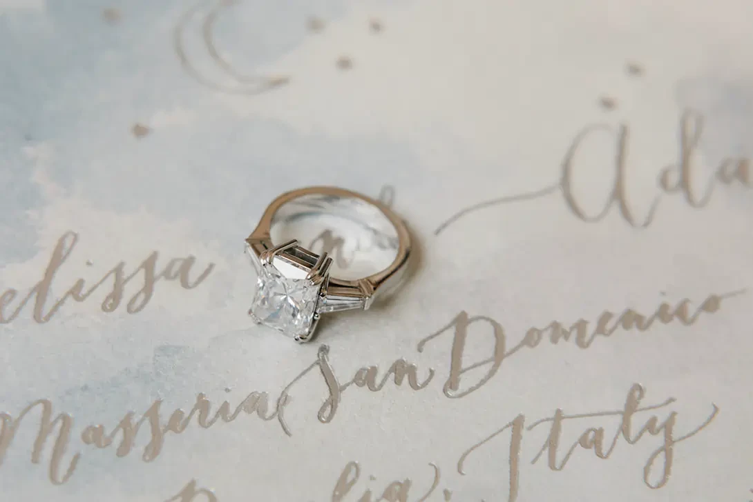 Detail of the wedding band