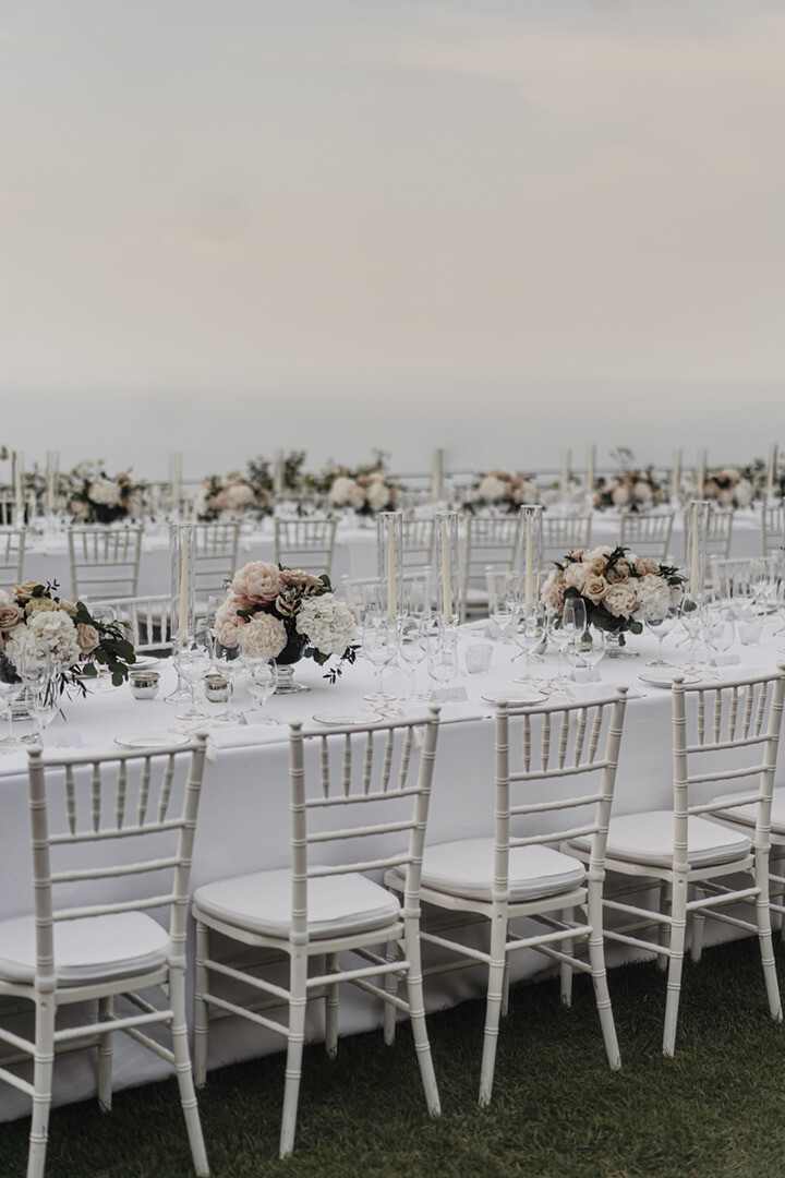 Detail of the reception tables