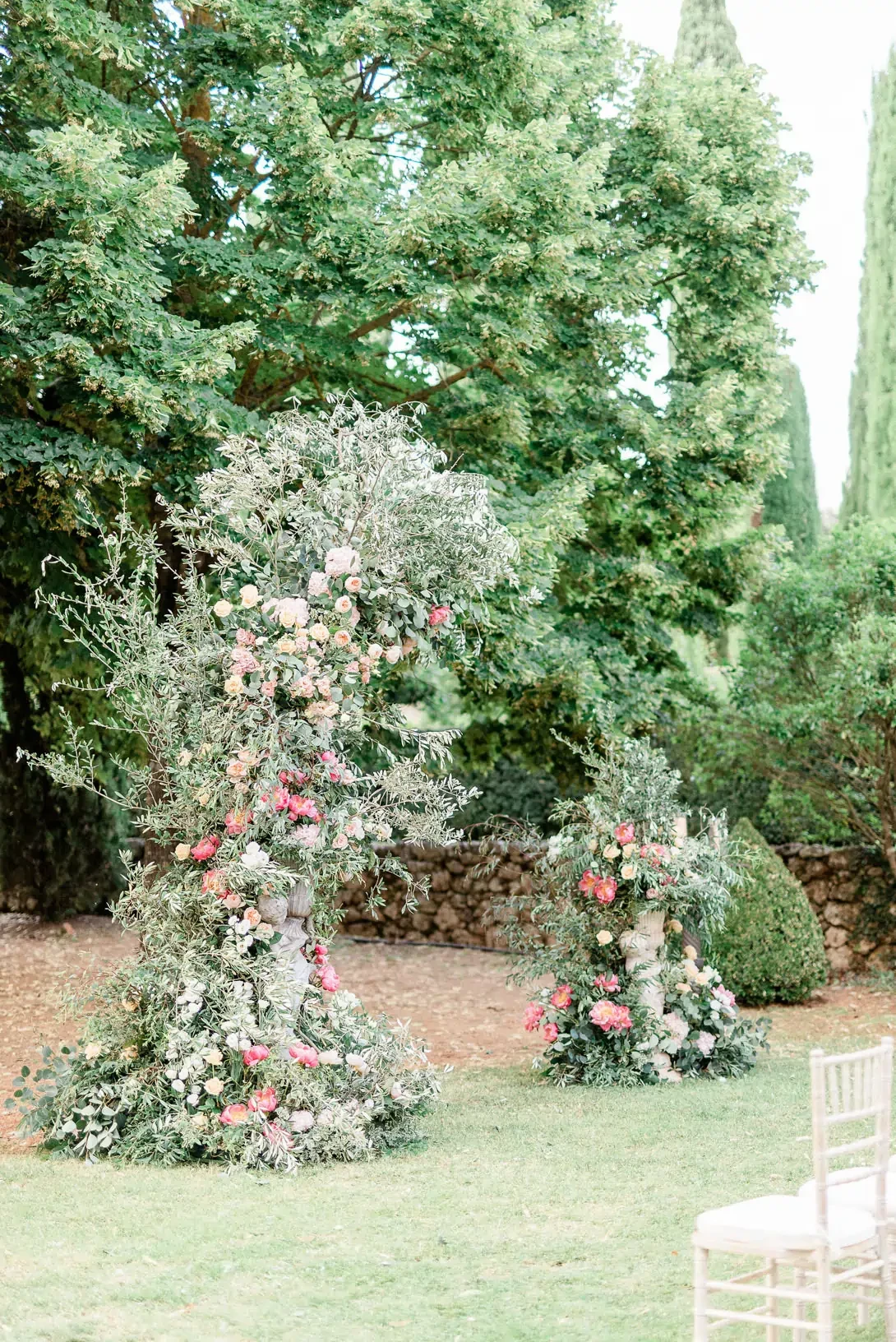 Flower arch for garden ceremony