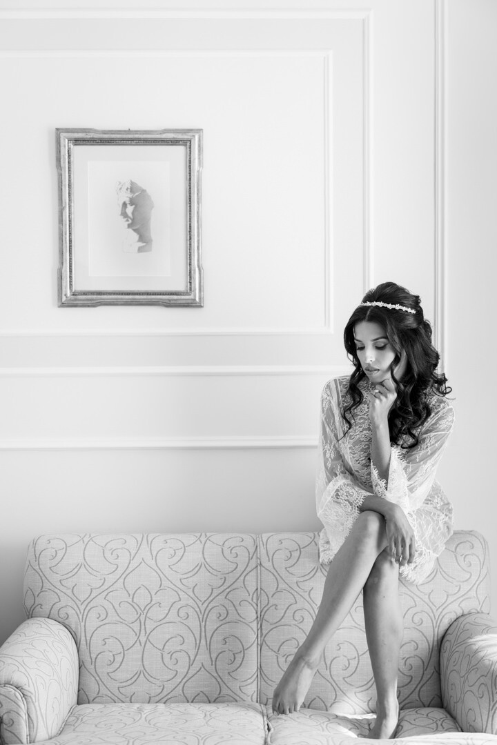 Bride getting ready for the ceremony