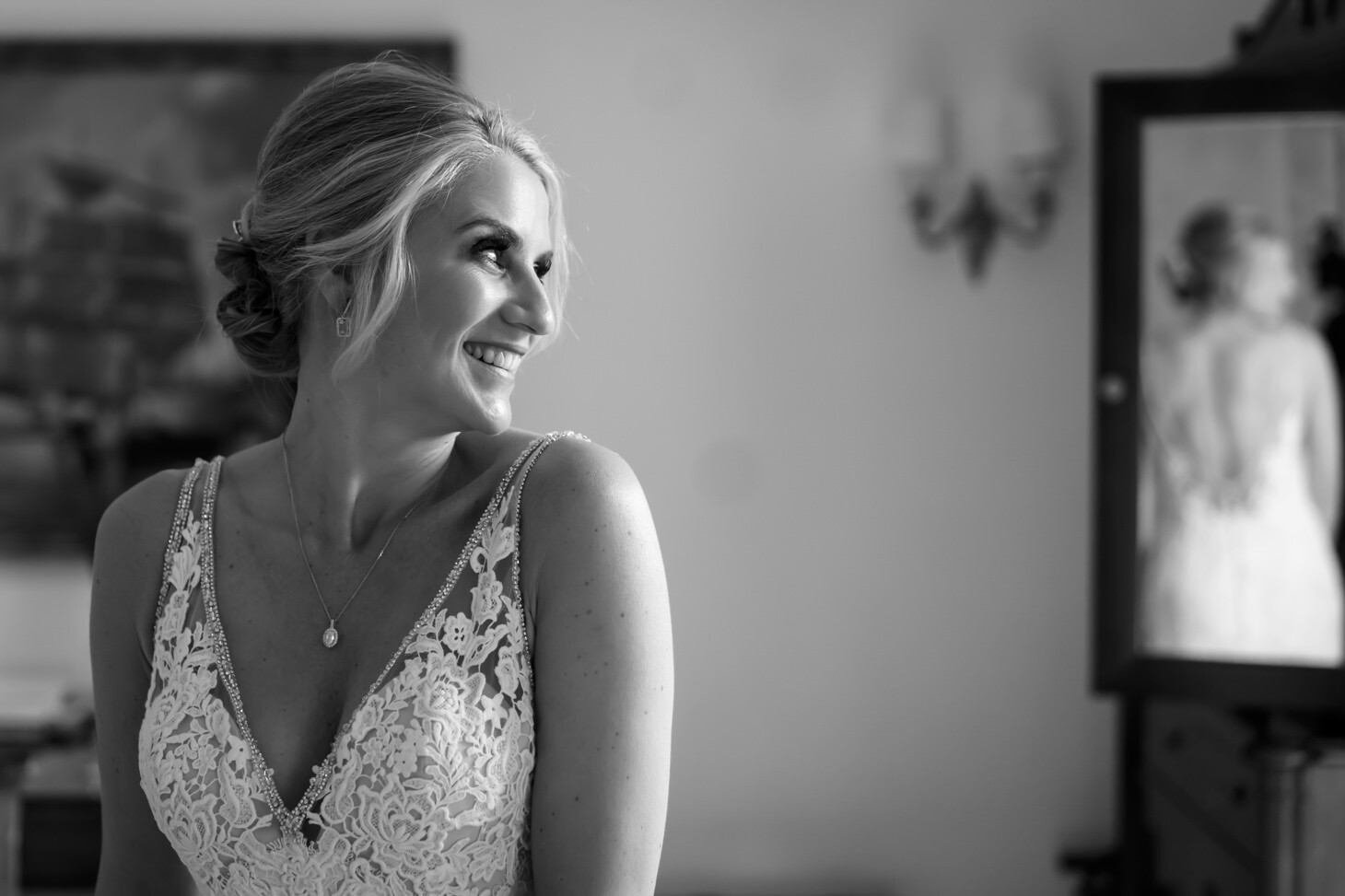 Bride getting ready for the ceremony