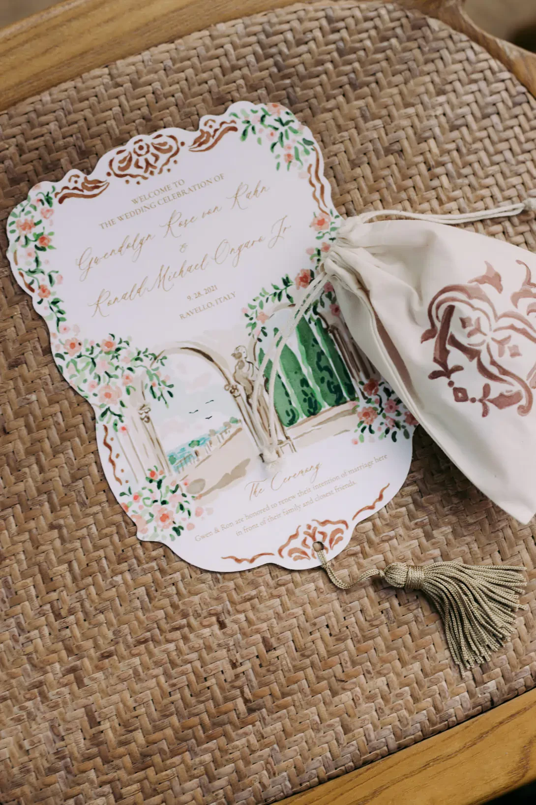 Watercolor ceremony program