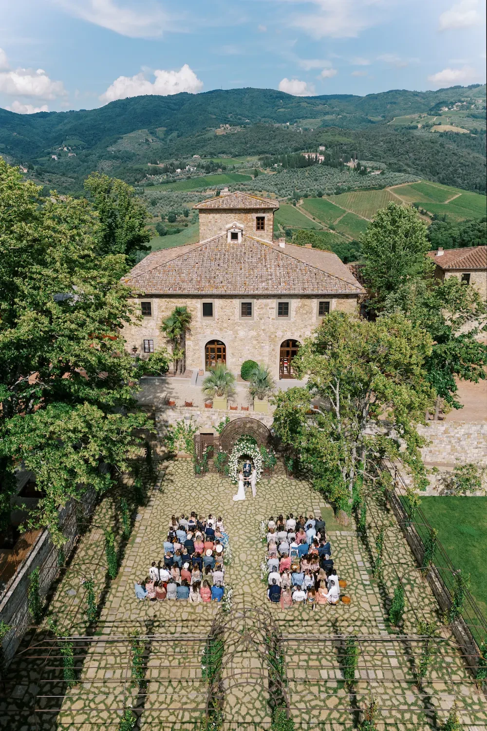 Courtyard Wedding Ceremony Il Borgo Di Vignamaggio