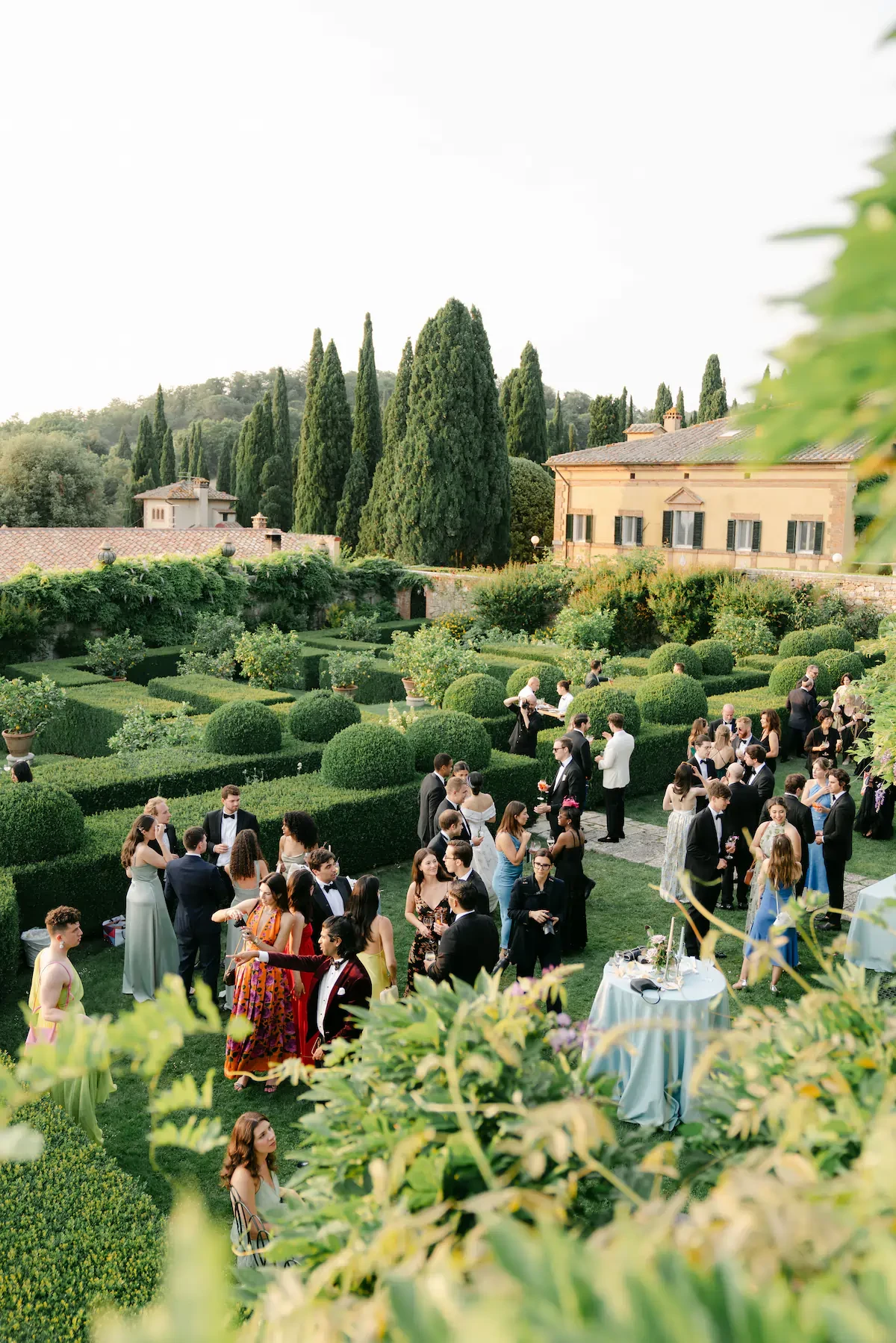 Wedding Guests Cocktail Hour In Outdoor Garden