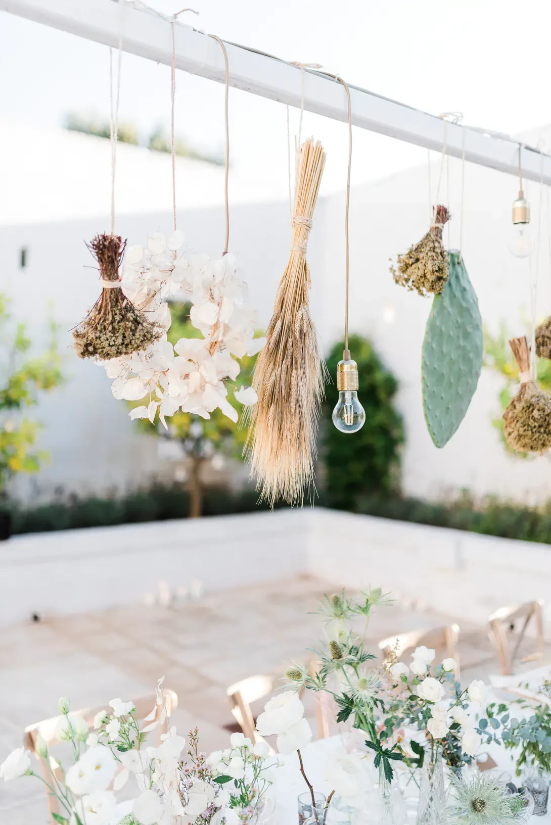 Rustic chic decorations for long table