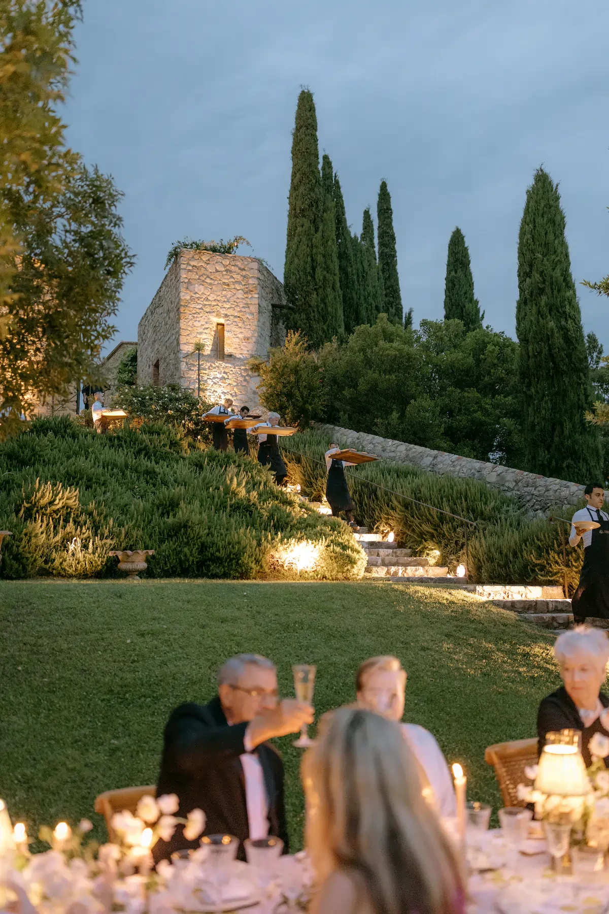Castello Di Vicarello Tuscany Wedding  At Night