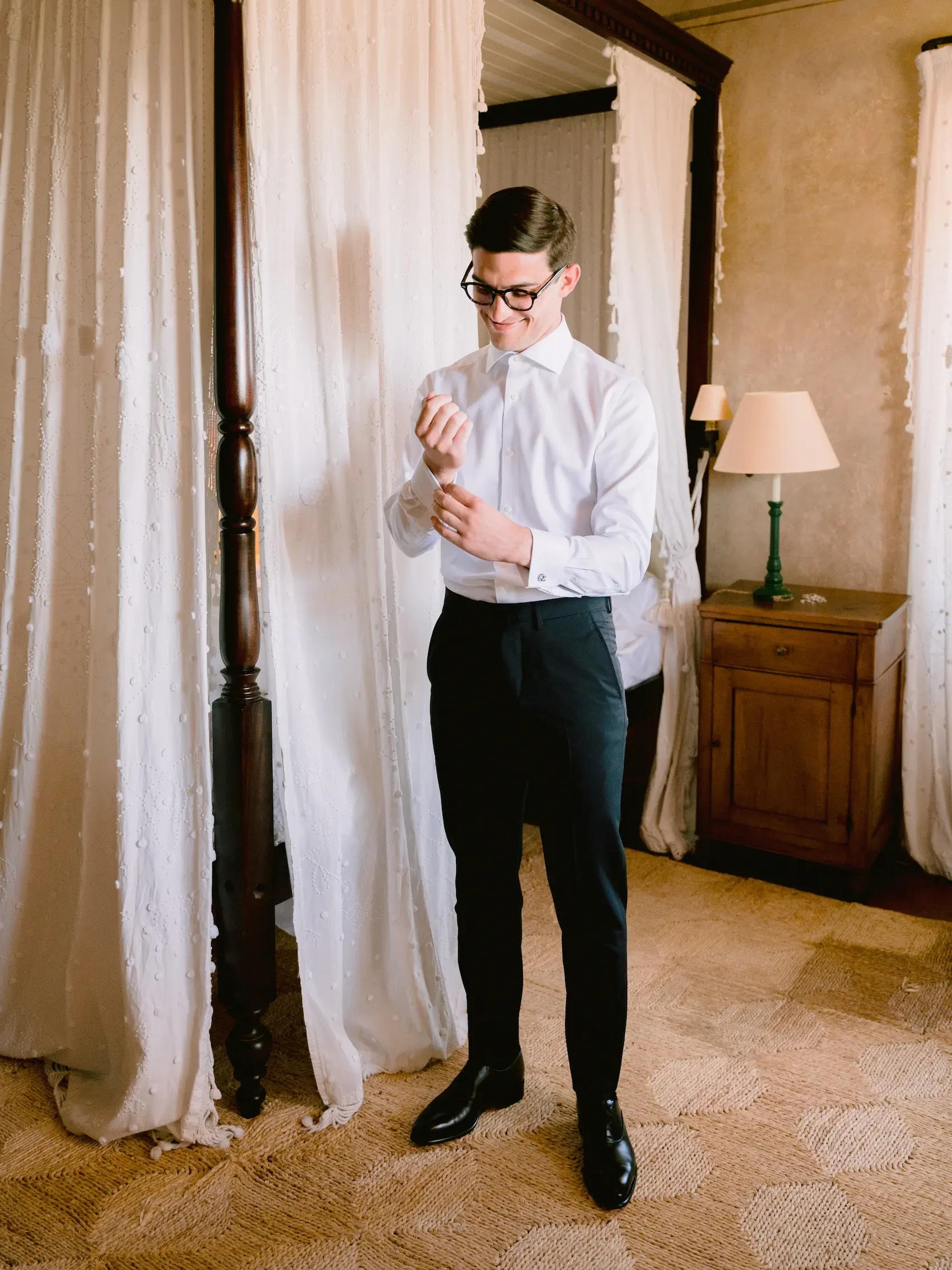 Groom getting ready for the wedding ceremony