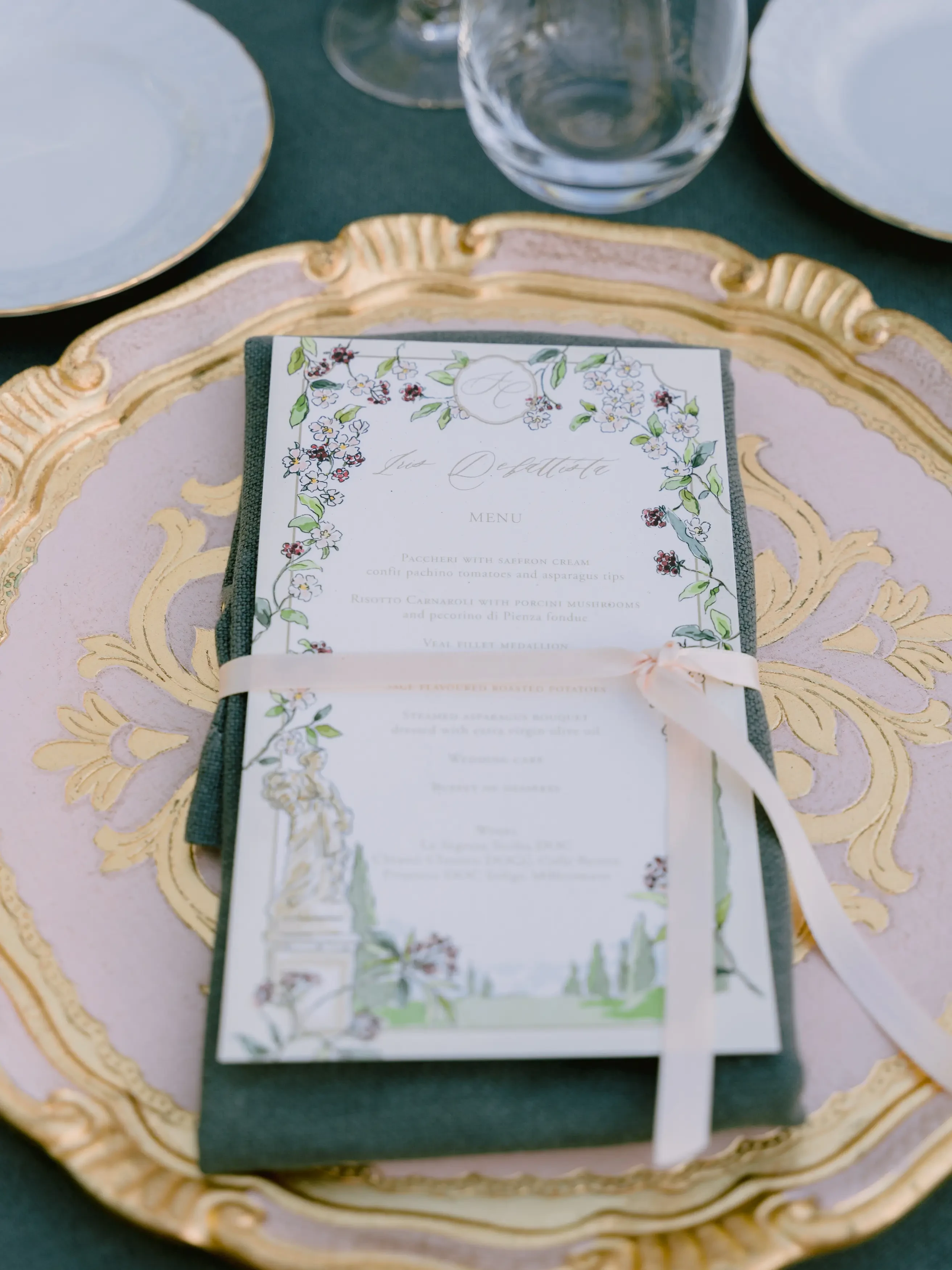 wedding place card in Villa Cetinale