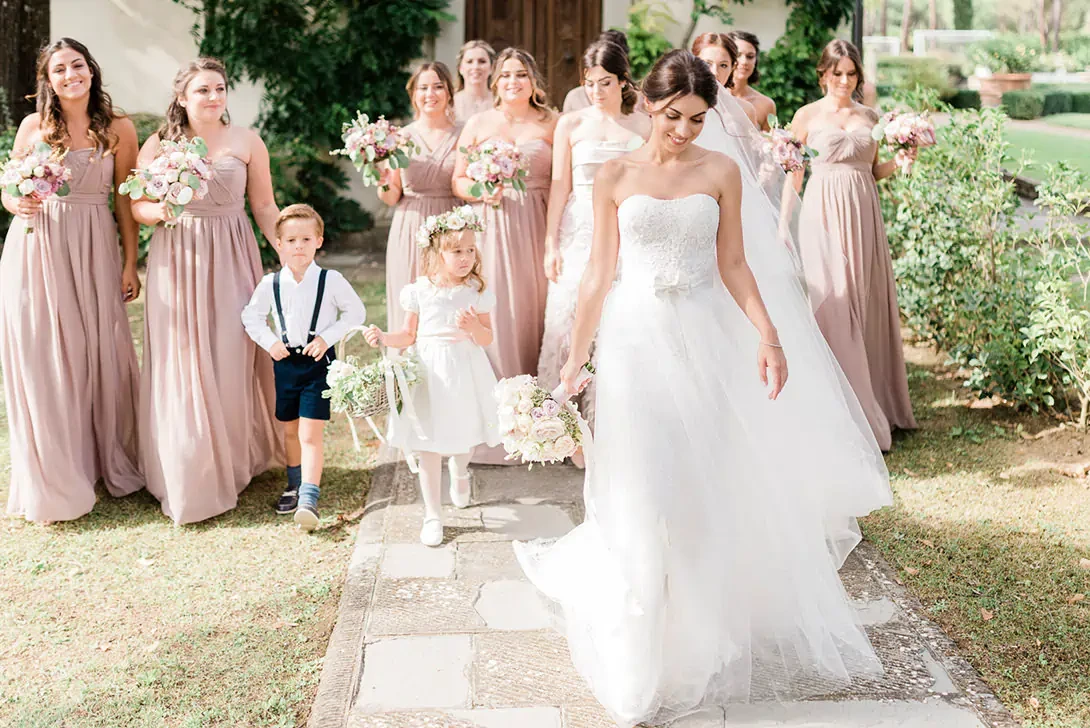Bride and bridesmaids