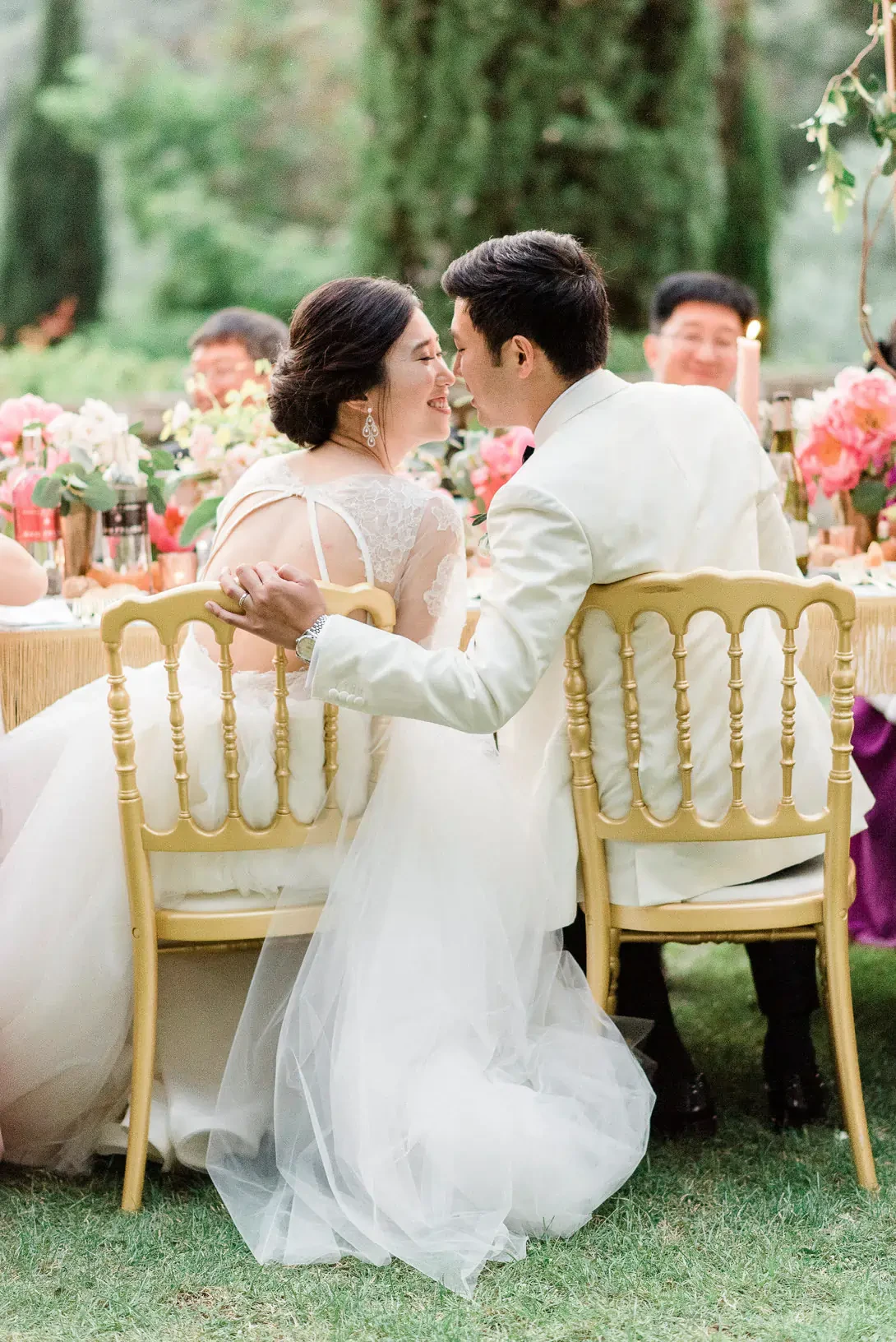 Bridal couple at the wedding reception