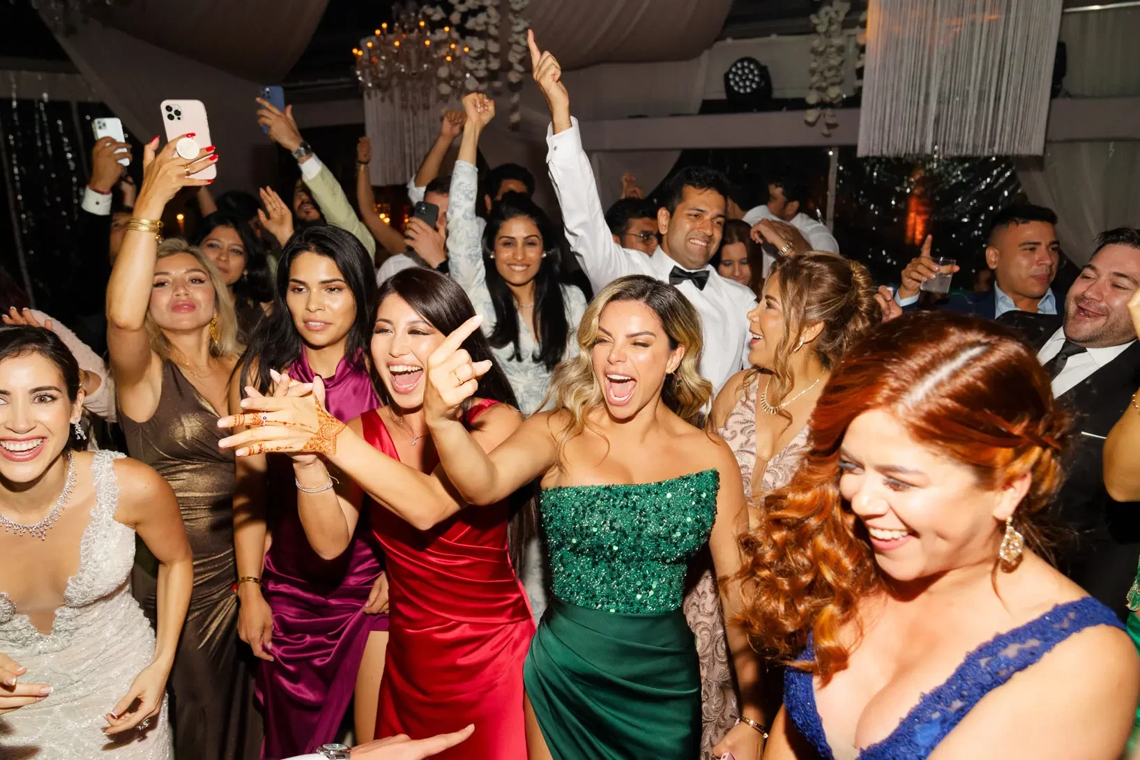 guests celebrating the newlyweds