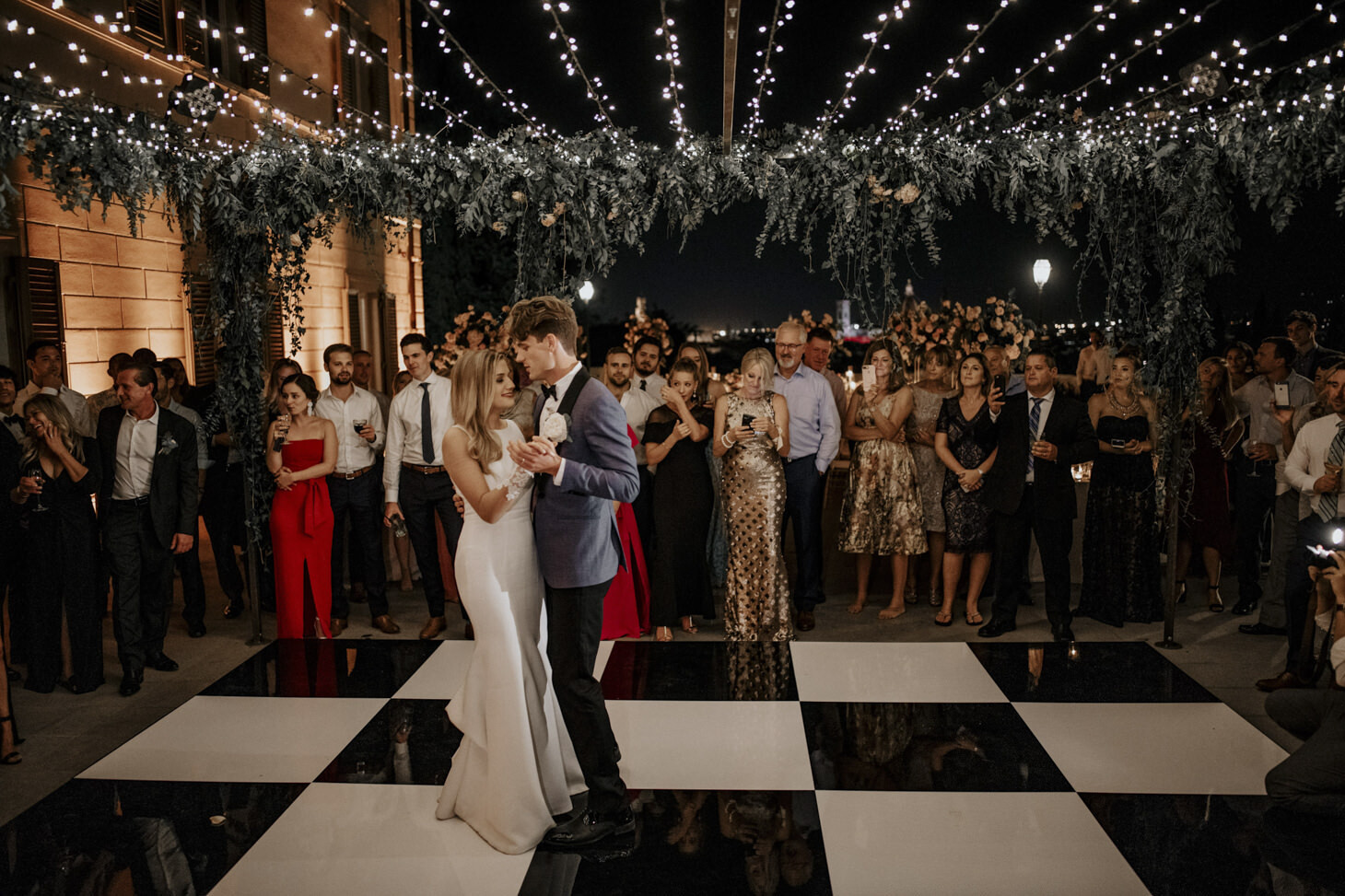 Dance floor with fairy lights