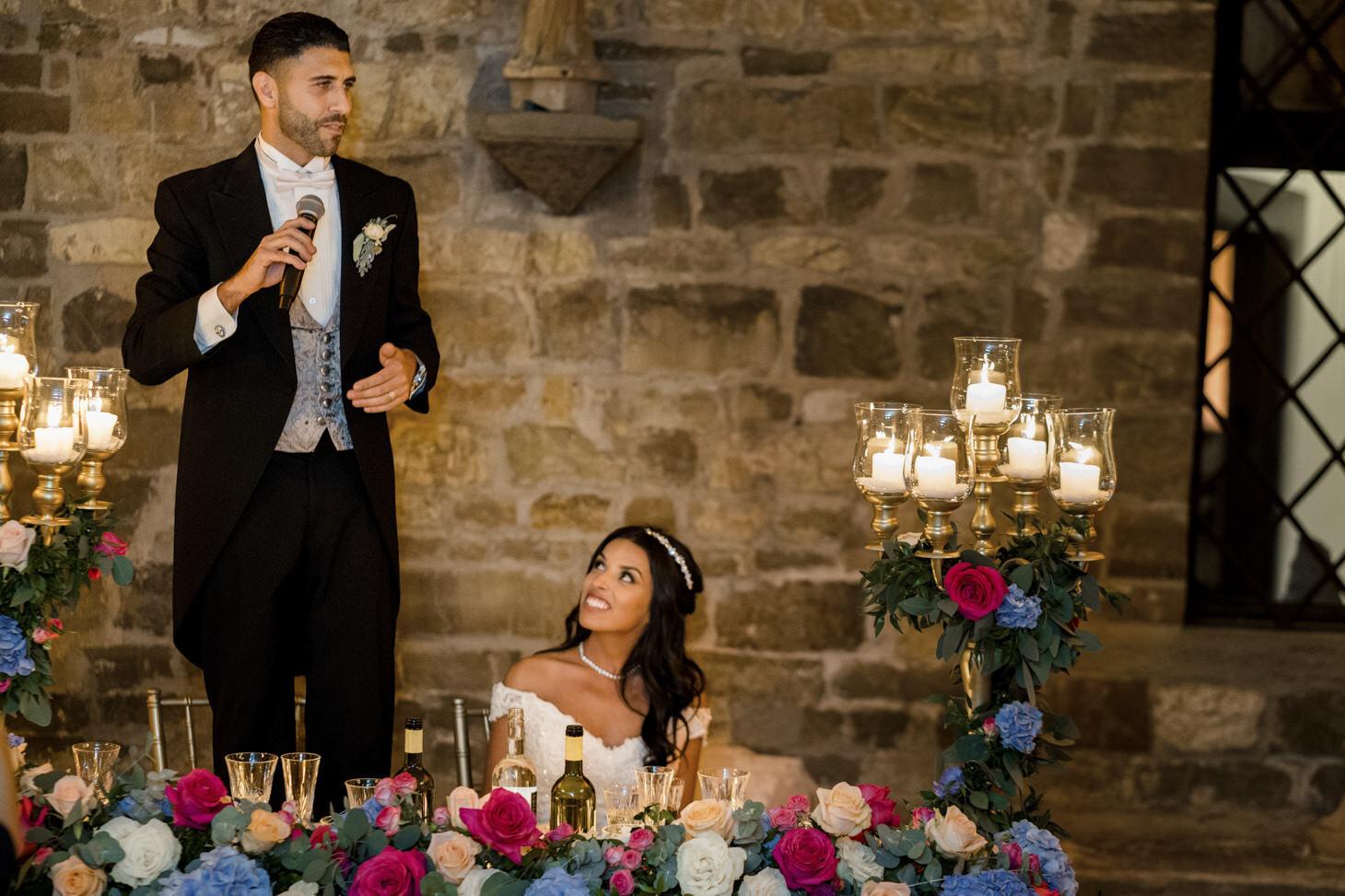 Wedding banquet at Vincigliata Castle