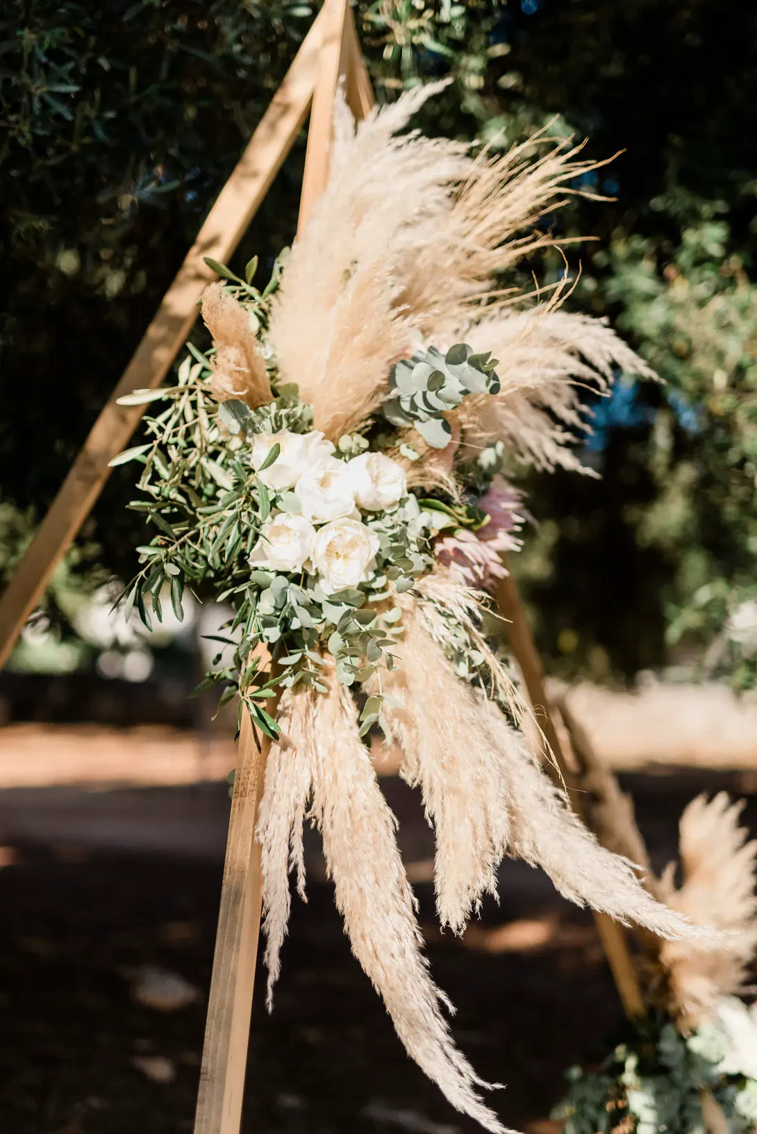 Rustic decorations for wedding ceremony
