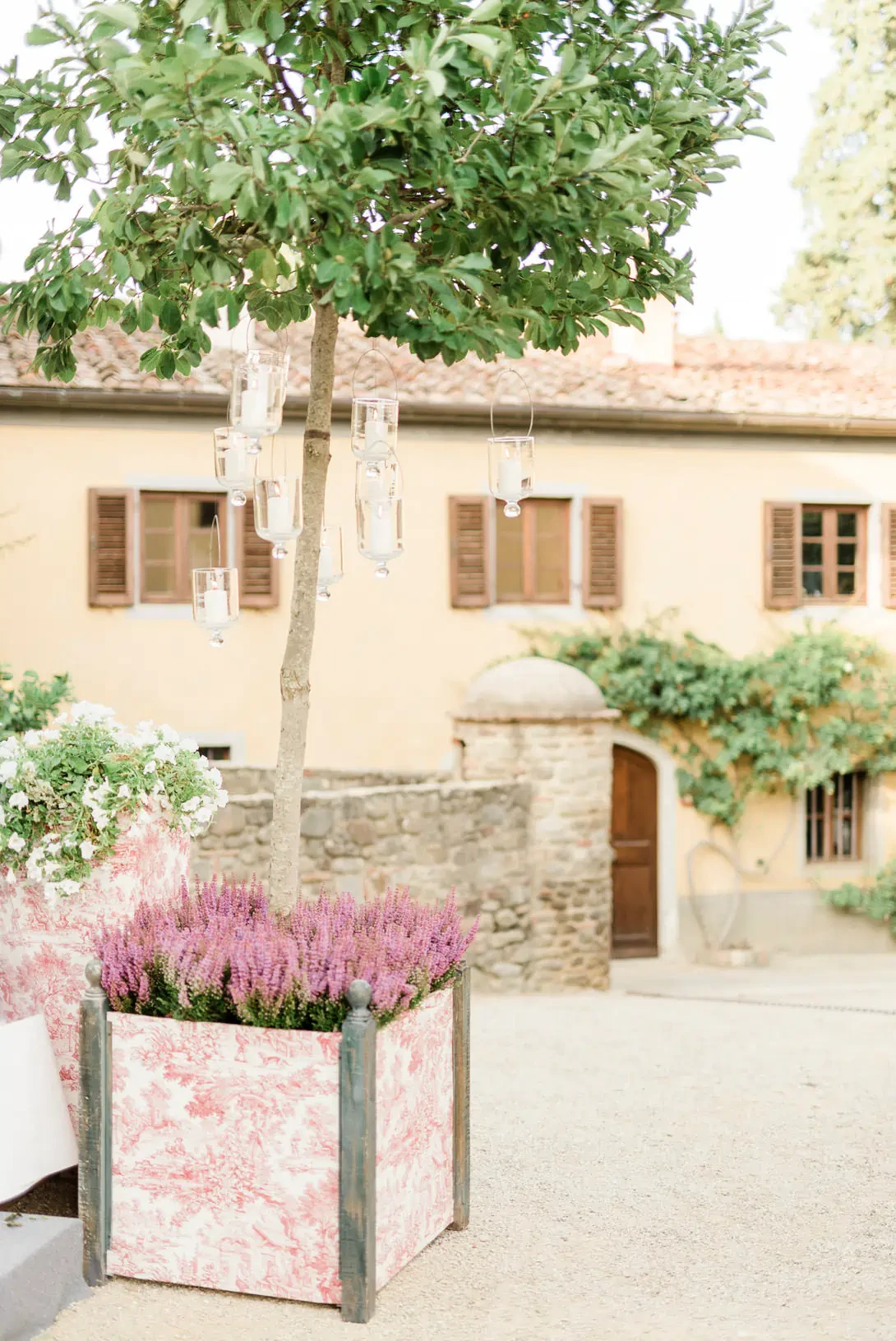 Fabric vase with flowers