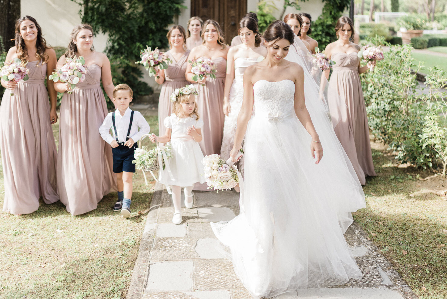 Bride and bridesmaids