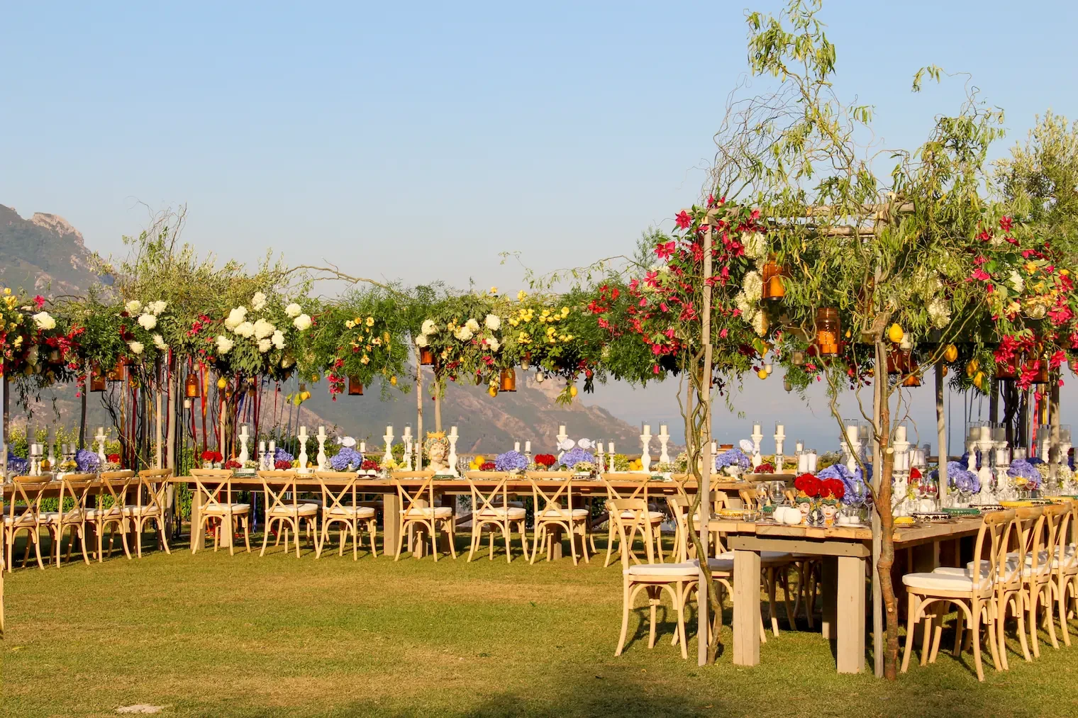 Welcome dinner on a terrace with sea view