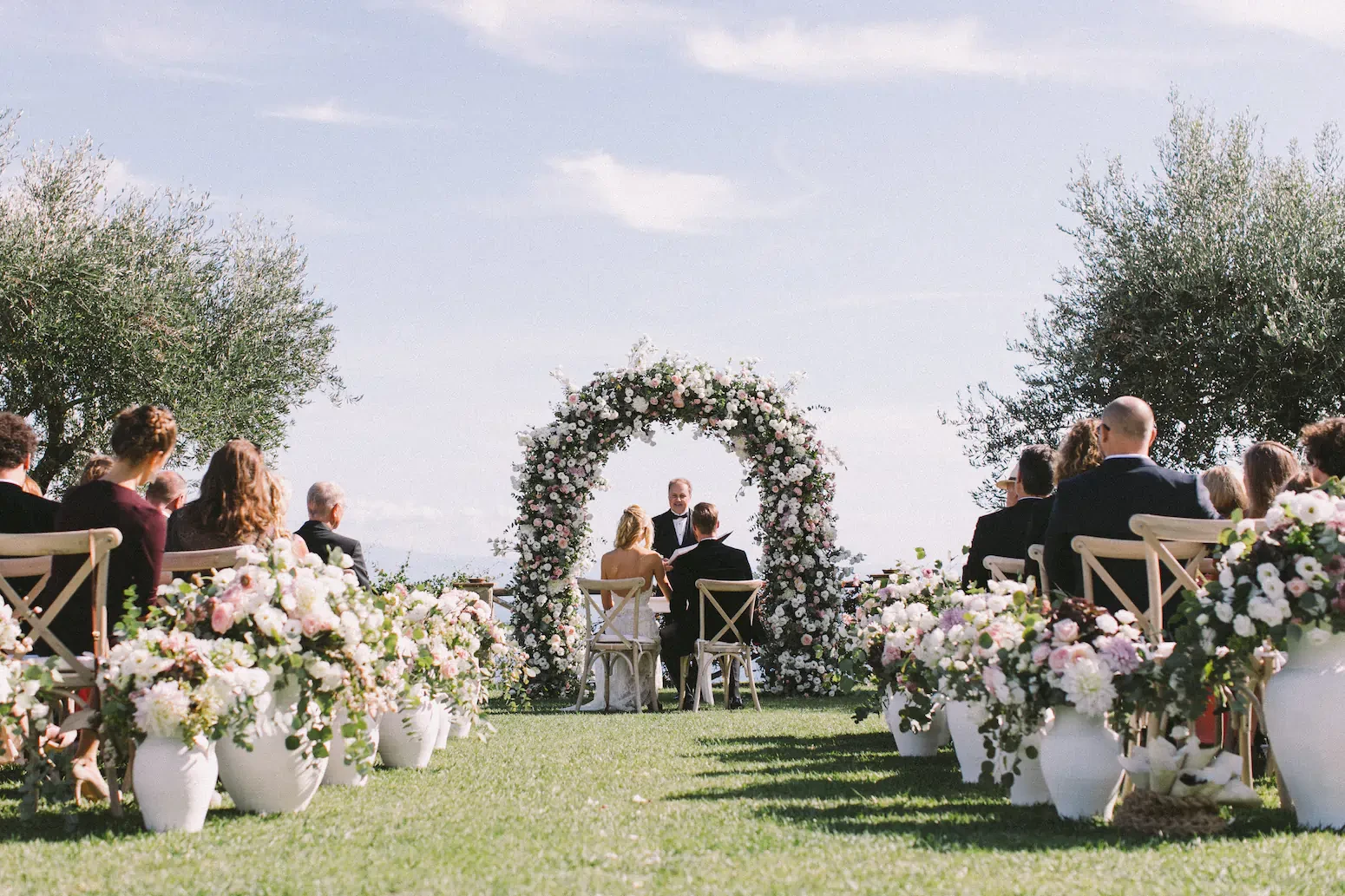 Wedding ceremony on a terrace in Ravello