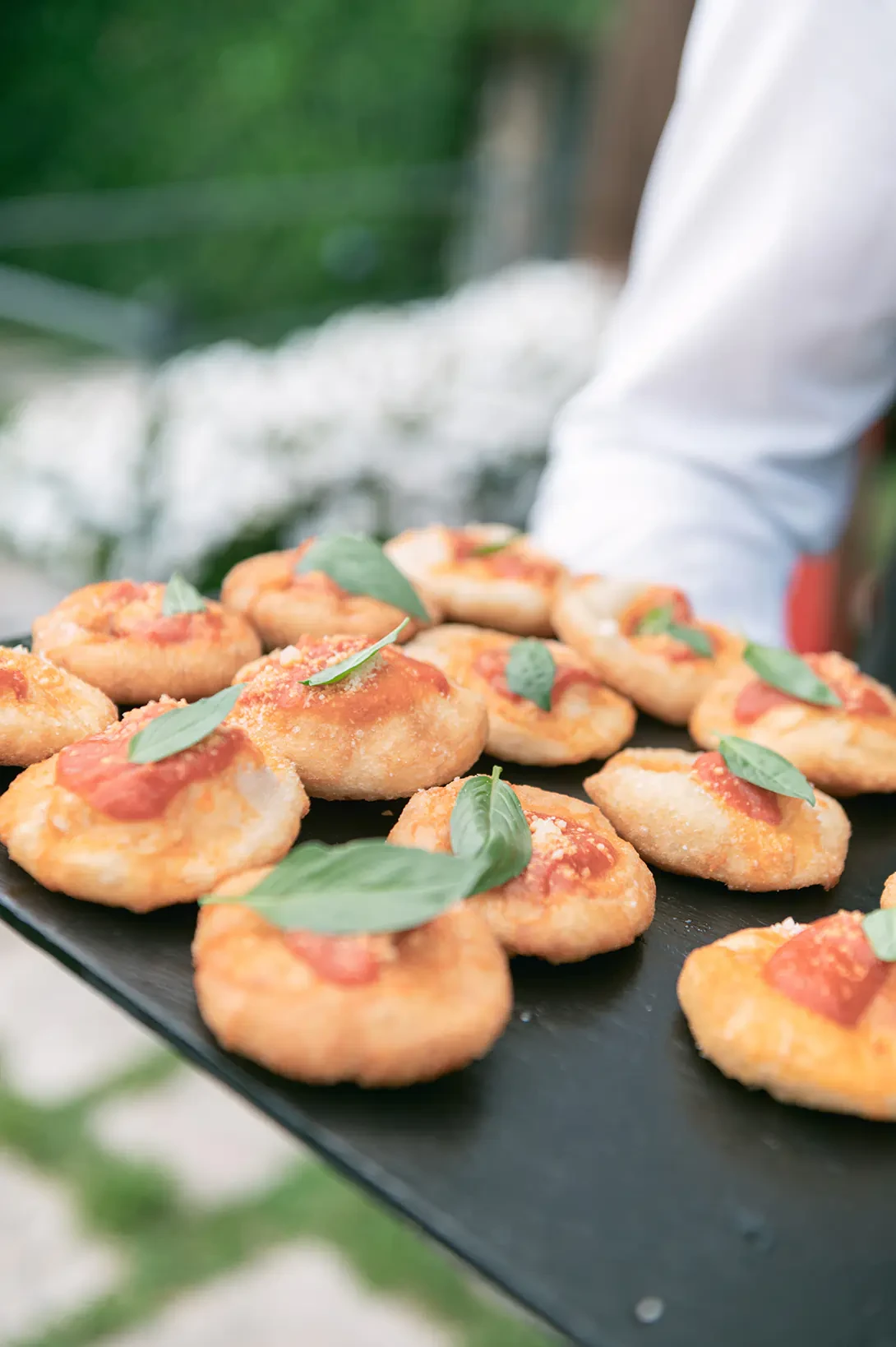 Fried pizza bites for a wedding in Ravello
