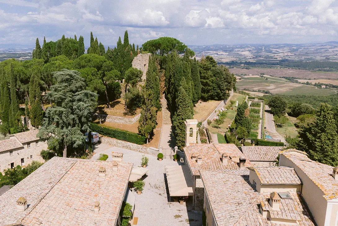Aerial View of Castiglion del Bosco, Tuscany