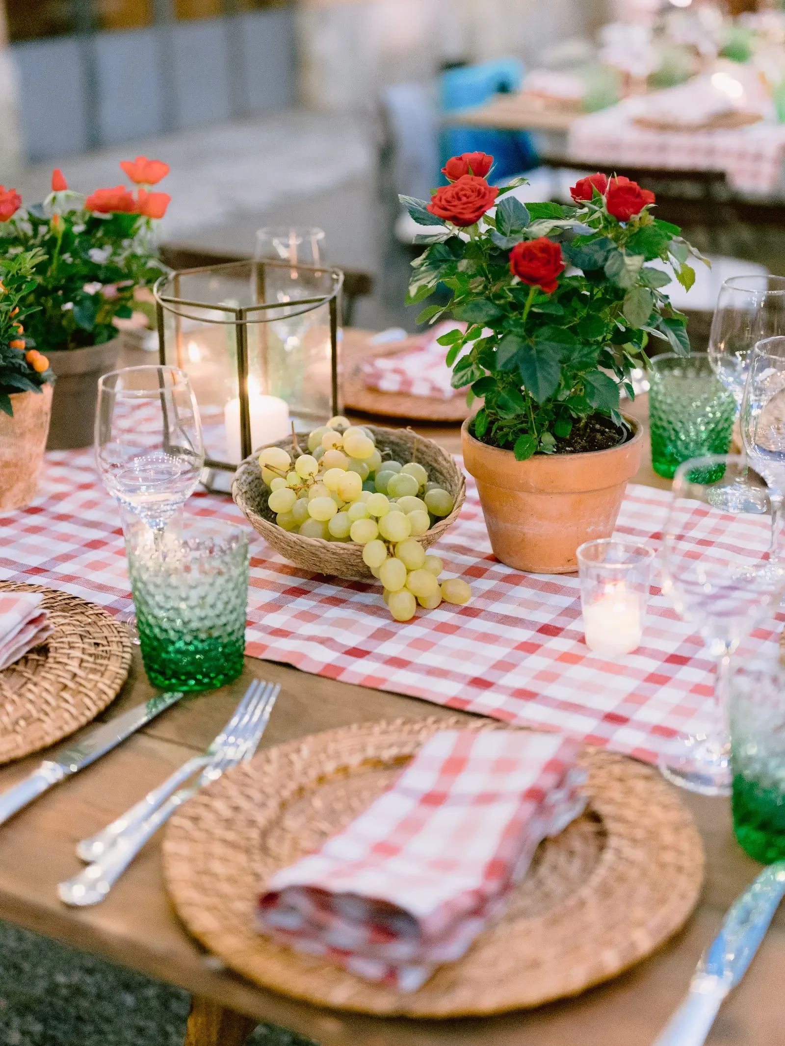 traditional welcome dinner wedding place setting in siena