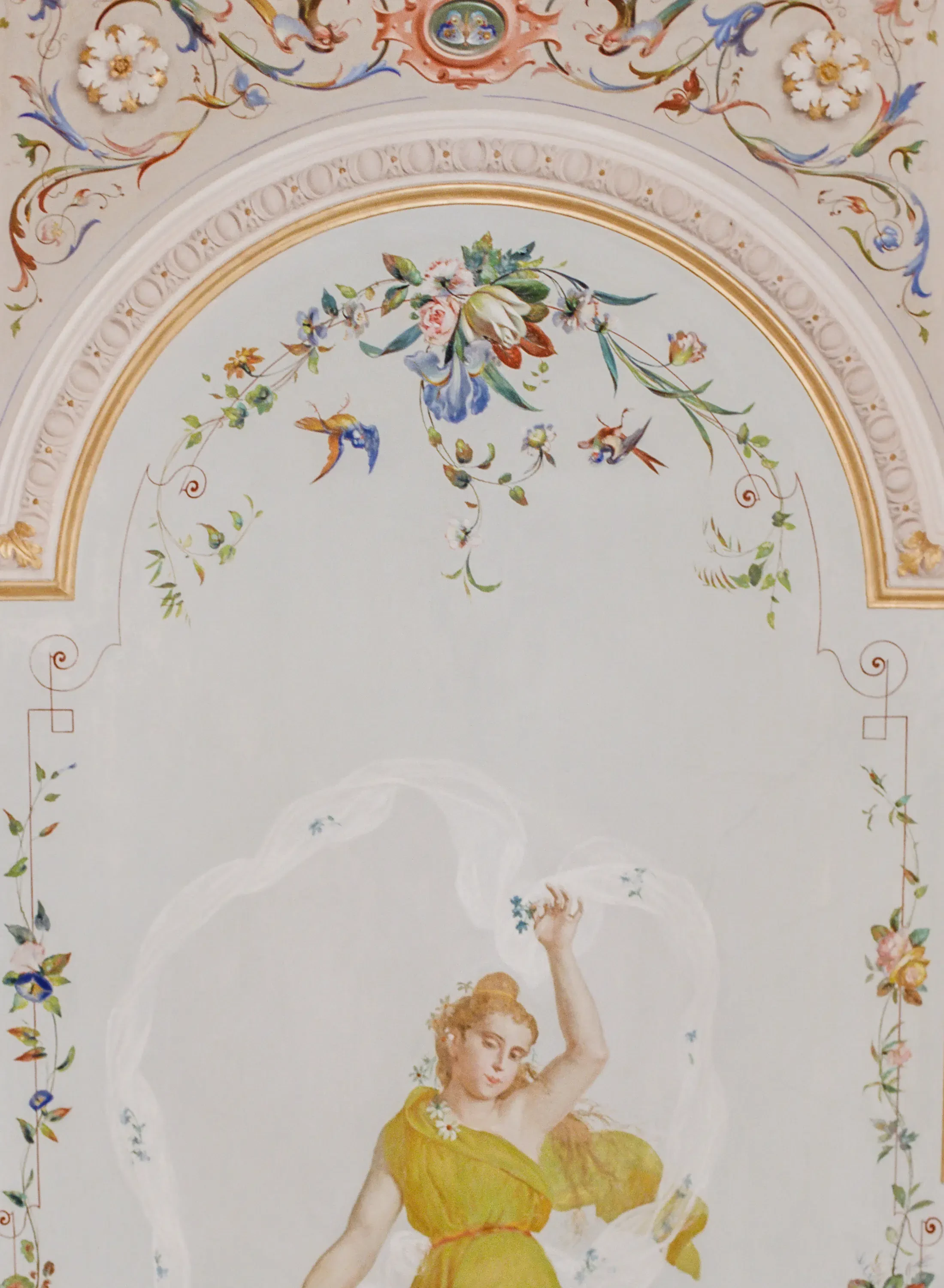 Frescoed ceiling of Imperiale Hotel