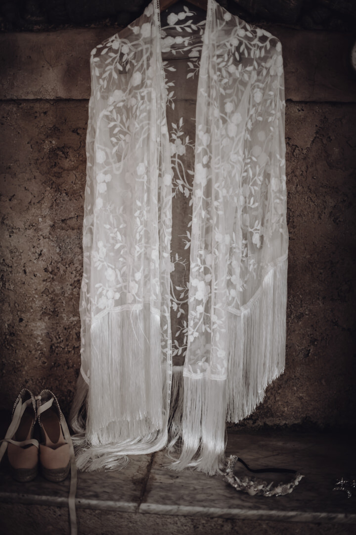 Lace shawl for the bride