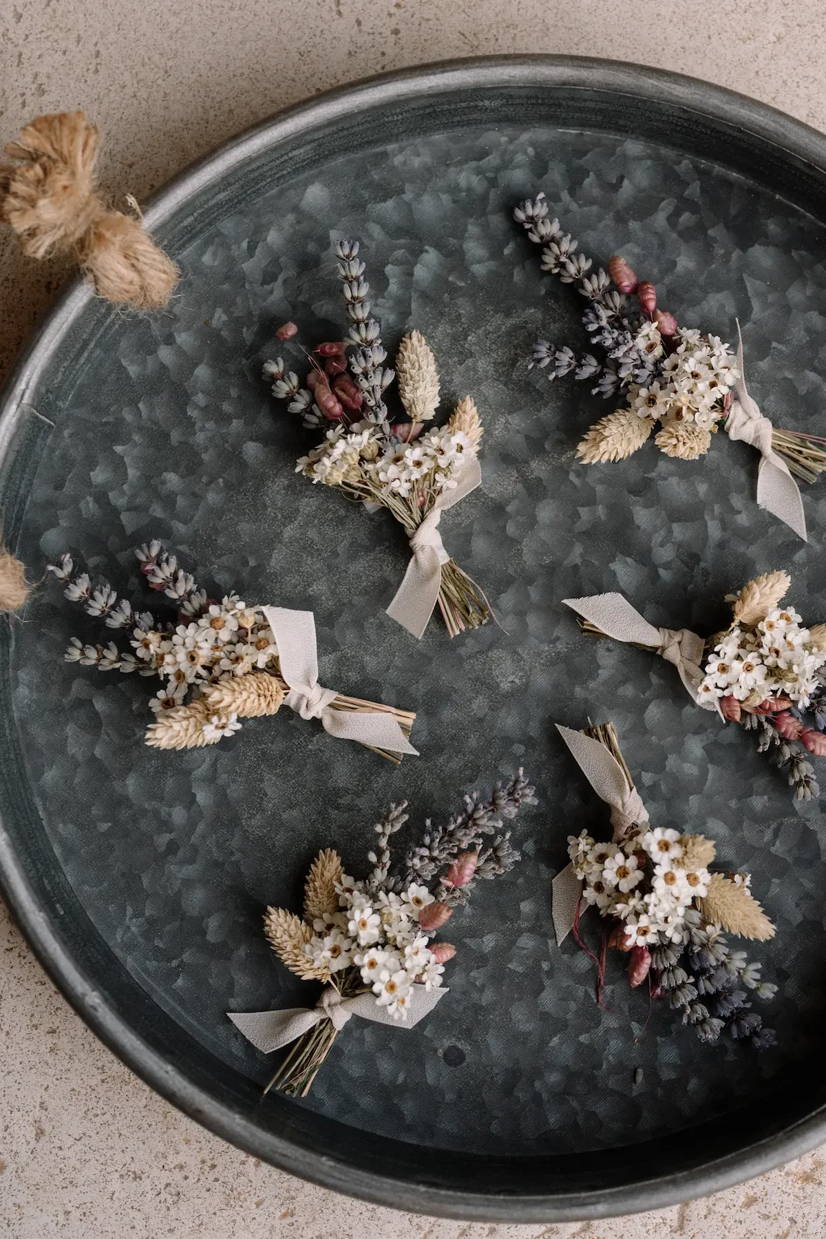 Dried Lavender Wedding Boutonnieres