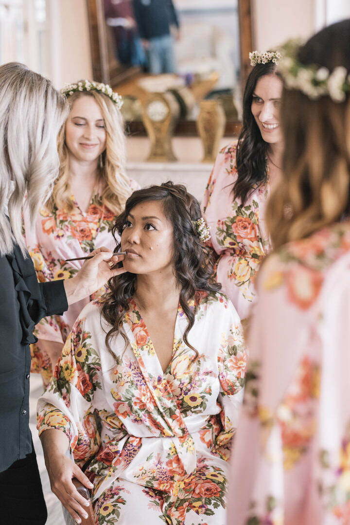 Bride getting ready for the ceremony
