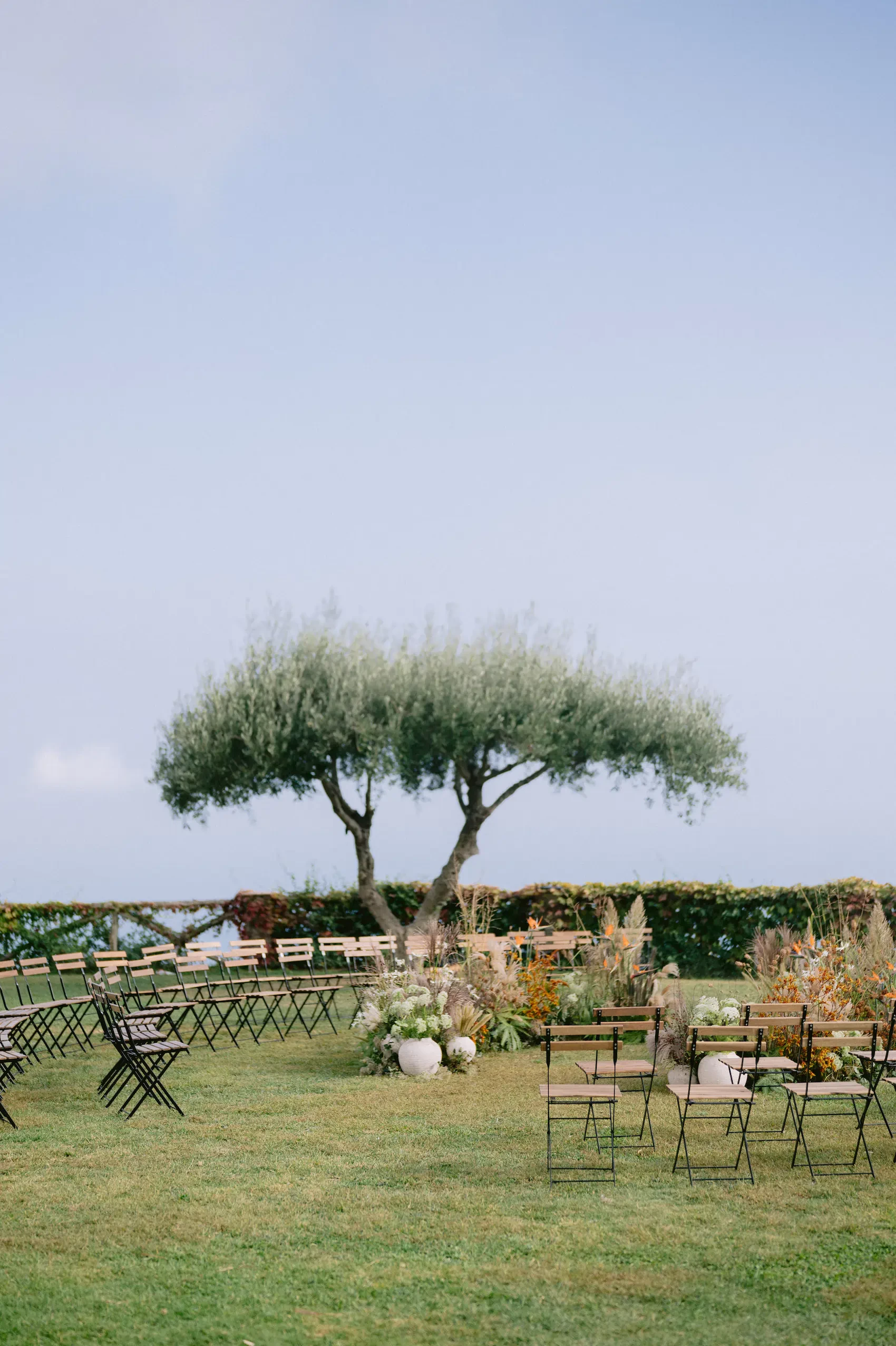 Circular Wedding Ceremony Seating Olive Tree Villa Cimbrone
