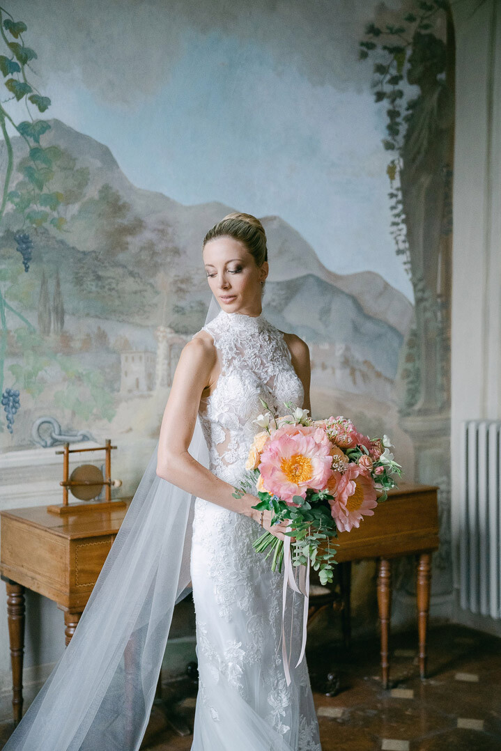 Bride getting ready for the ceremony