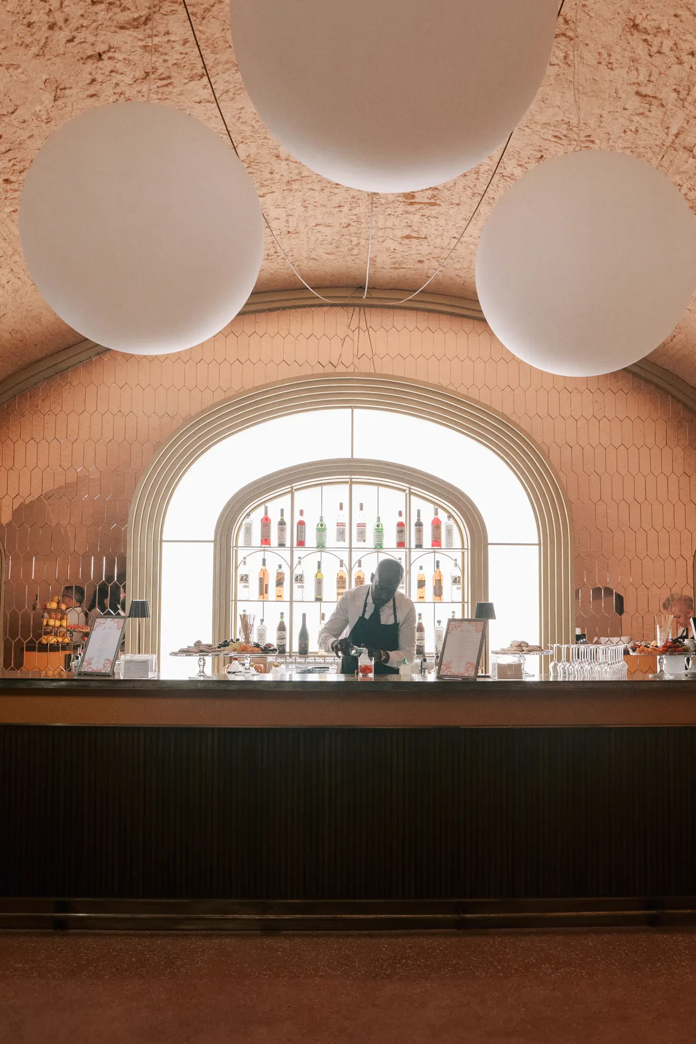 Indoor Wedding Bar Setup