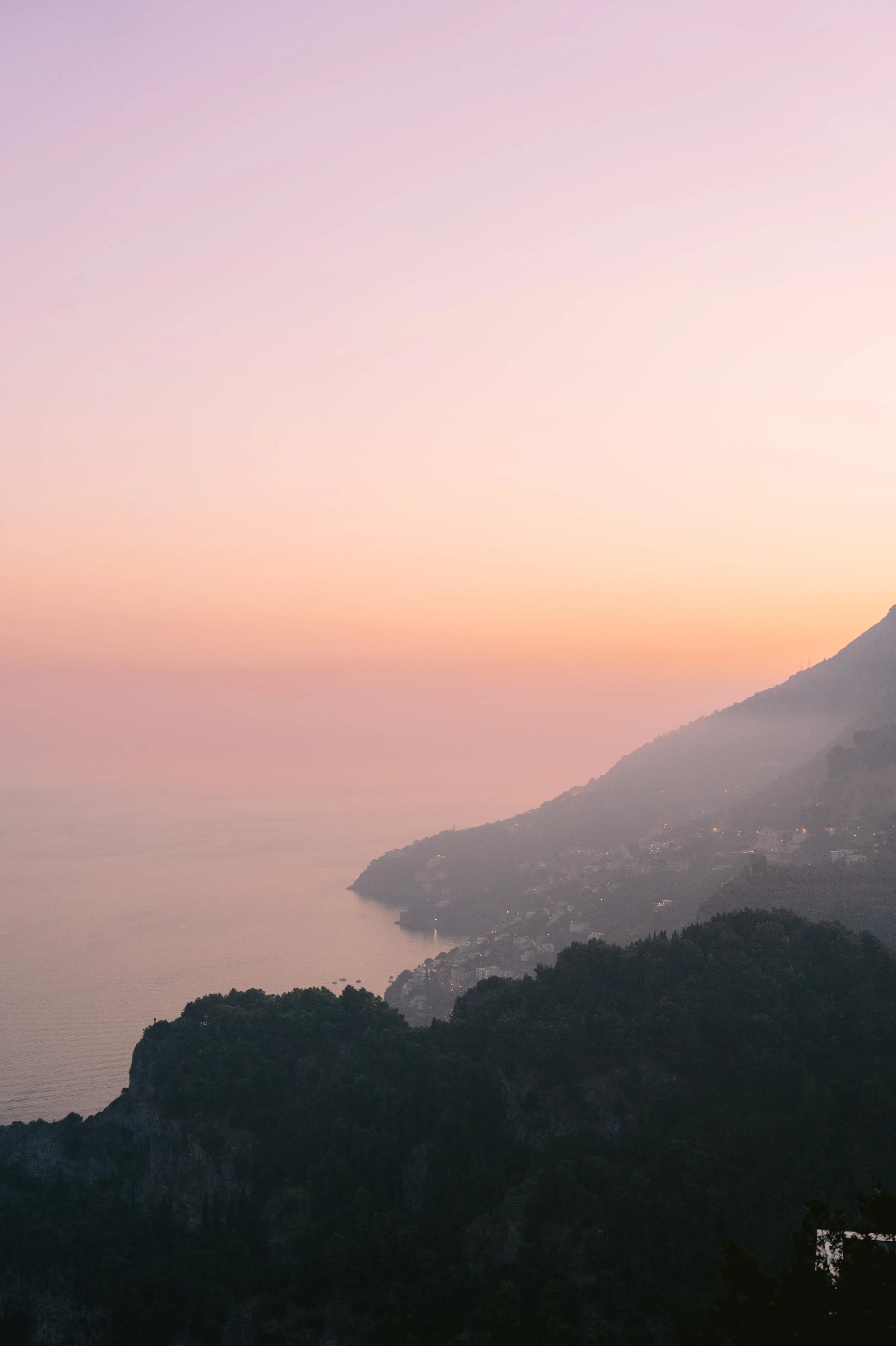 Amalfi Coast Cliffside Sunset View From Ravello