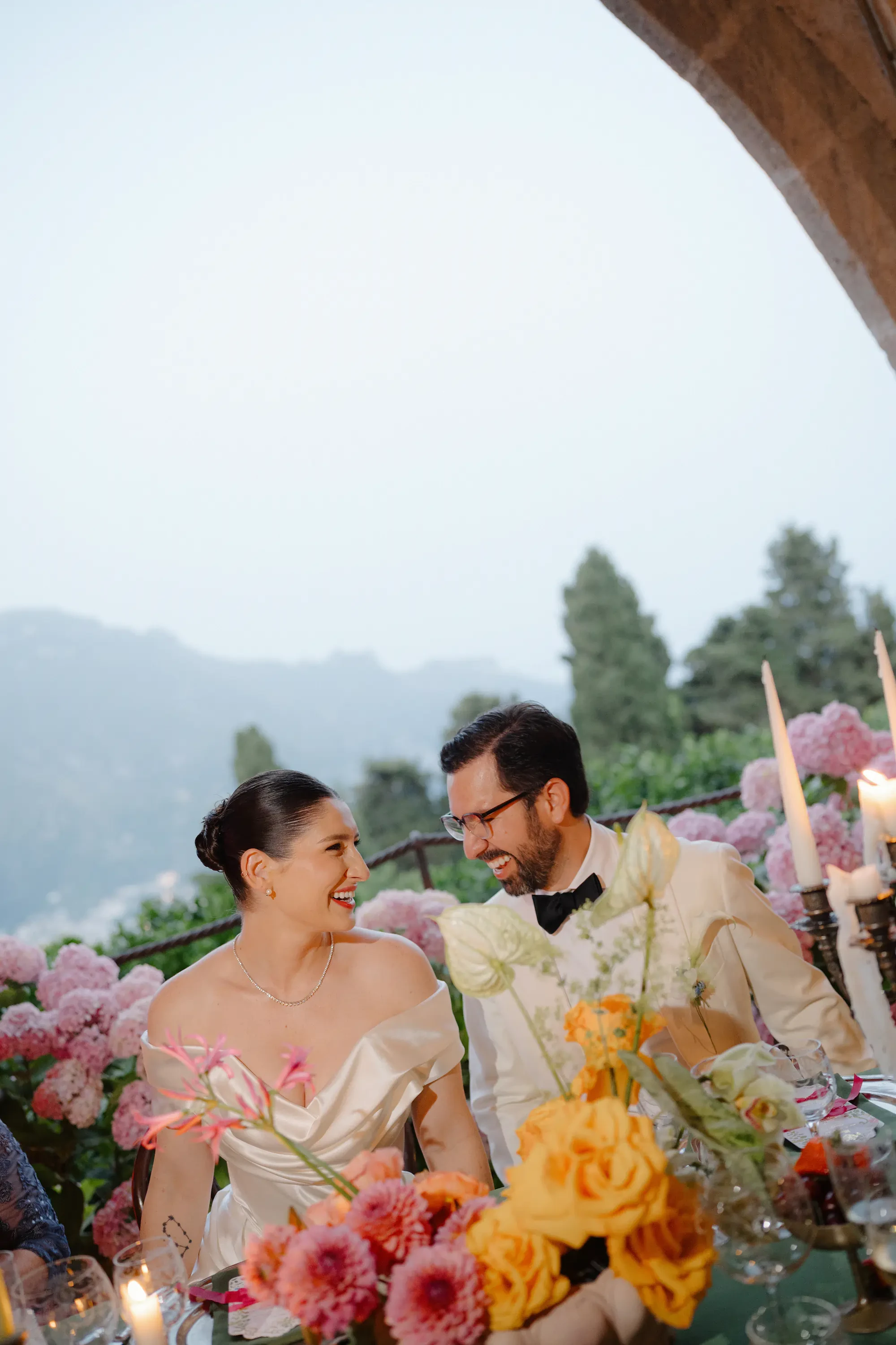 Villa Cimbrone Wedding Reception Bride Groom Dinner