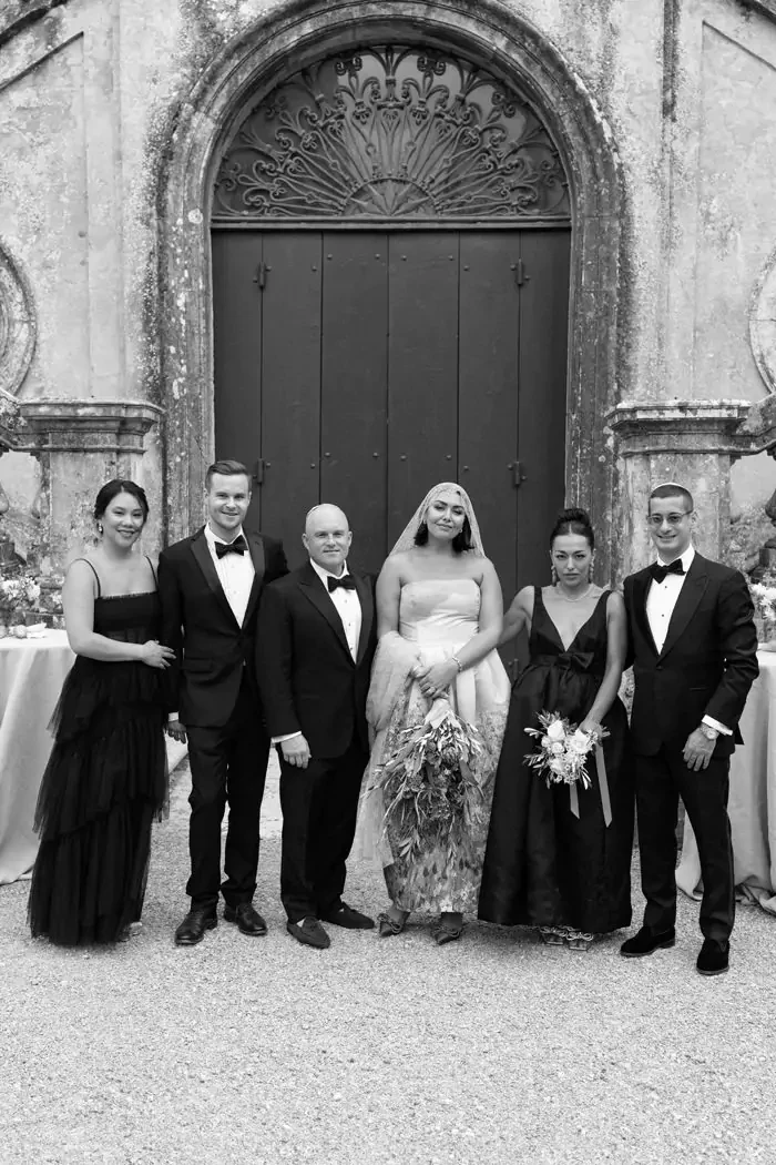 Newlyweds with their beloved bridal party
