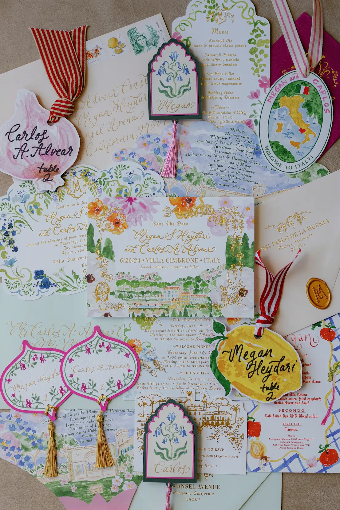 Amalfi Coast wedding invitations