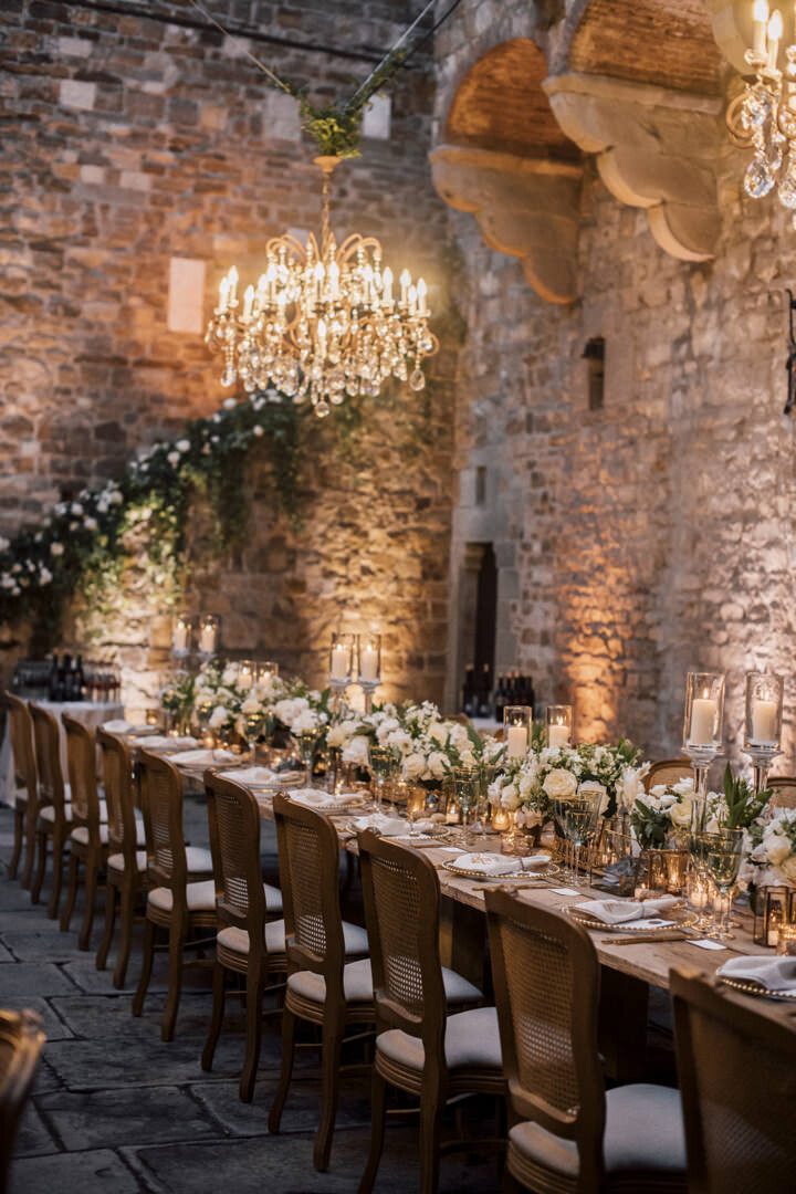 Long table for wedding banquet